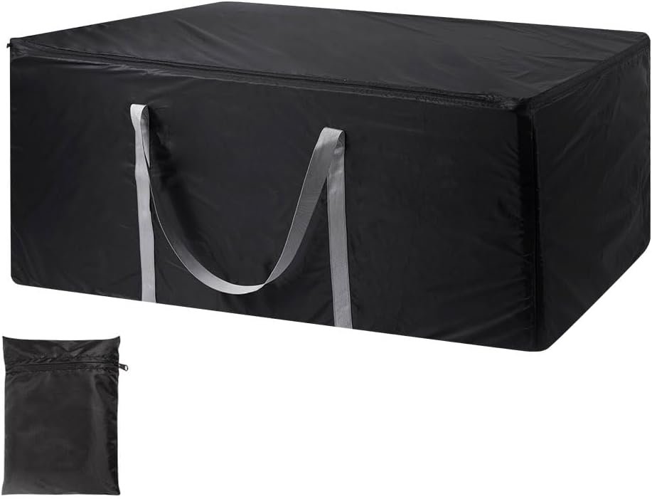 Uranshin Outdoor Cushion Storage Bag Waterproof, Extra Large Patio Cushion Storage Bag with Zipper and Handles, 177 Gallon Heavy Duty Large Storage Bags for Cushions, Pillows, Blankets Storage