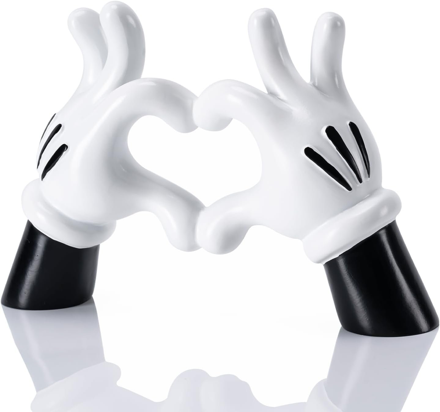 Cartoon Heart Hands Resin Statue Modern Home Decor Accents Love Finger Sculpture Room Decor Accessories Black White