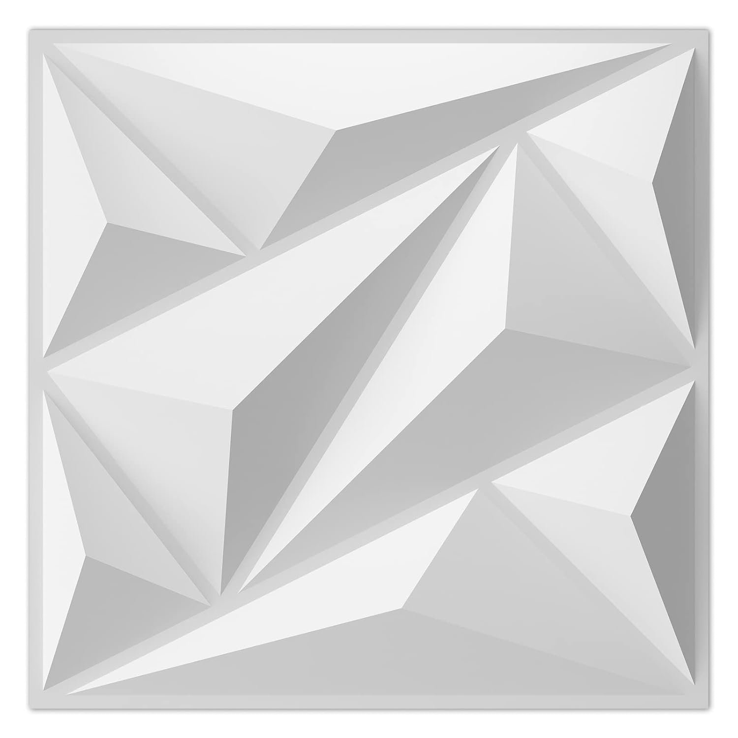 Art3dwallpanels 33 Pack 3D Wall Panel Diamond for Interior Wall Décor, PVC Flower Textured Wall Panels for Living Room Lobby Bedroom Hotel Office, White, 12”x12” Cover 32.Sq.Ft.