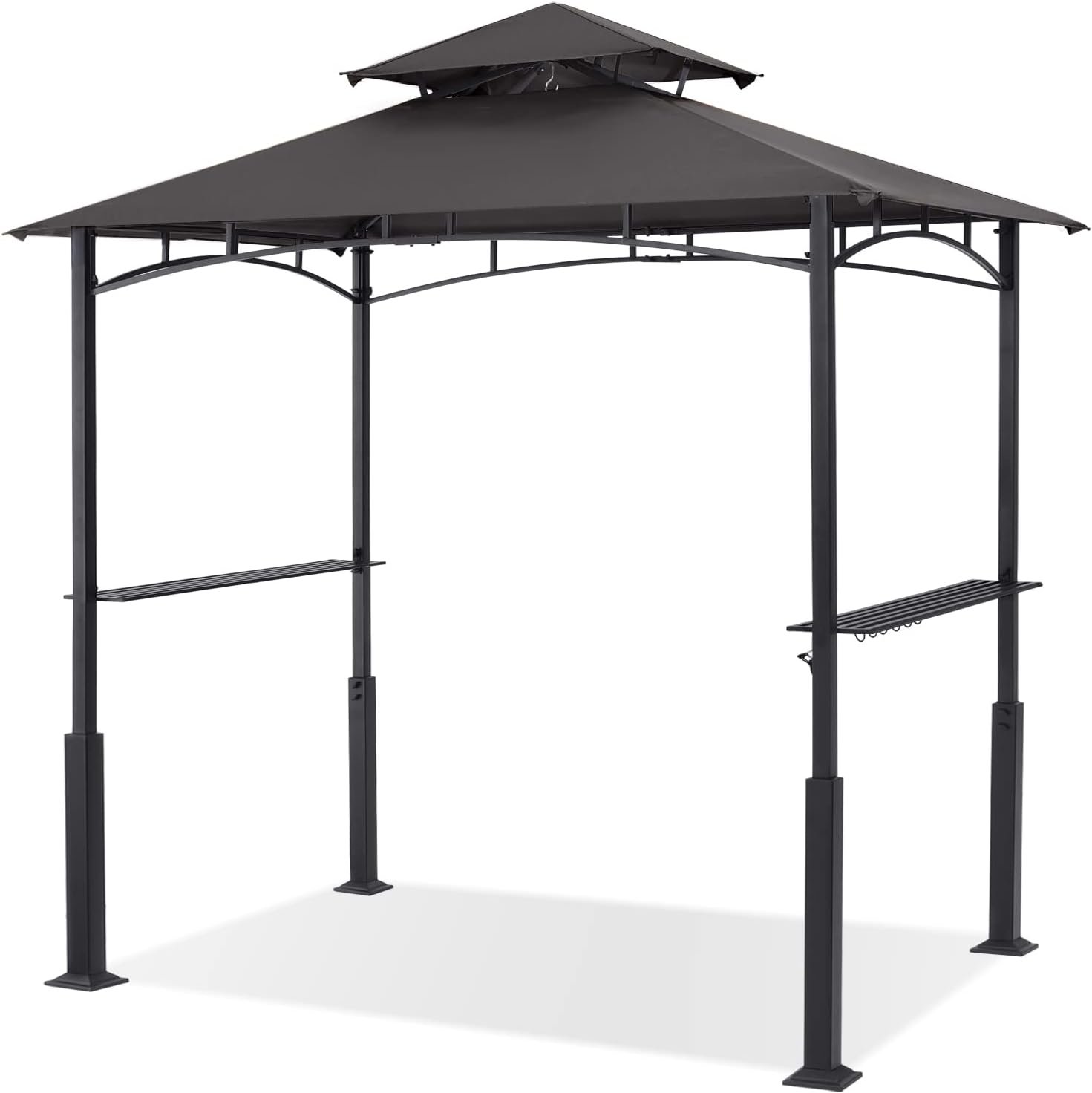 ABCCANOPY 8×5 Grill Gazebo – Outdoor BBQ Canopy Shelter with Led Light for Patio Backyard Grilling (Dark Grey)