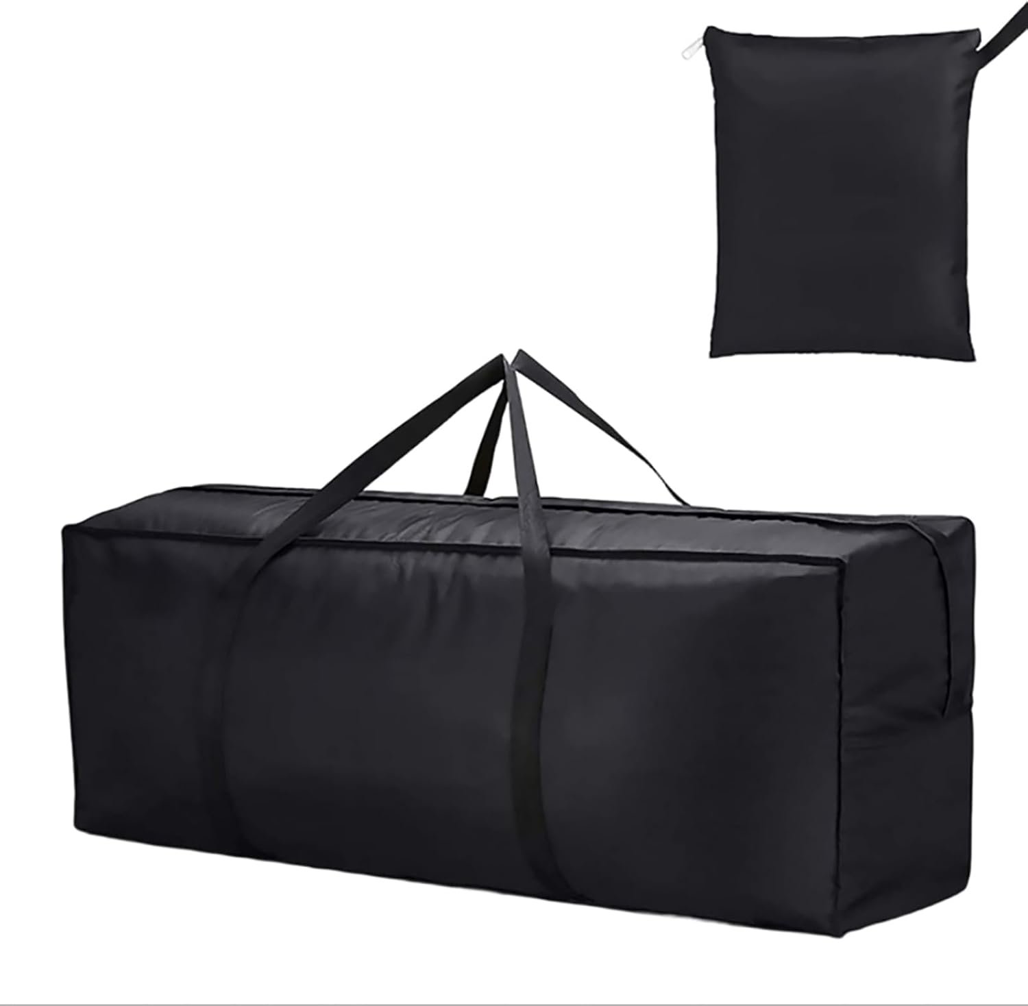 68″ Extra Large Waterproof Outdoor Cushion Storage Bag – Heavy Duty Patio Furniture Cover with Zipper,Handles for Pool Decor,Christmas Tree Storage & Moving (173x76x51cm) (Black)