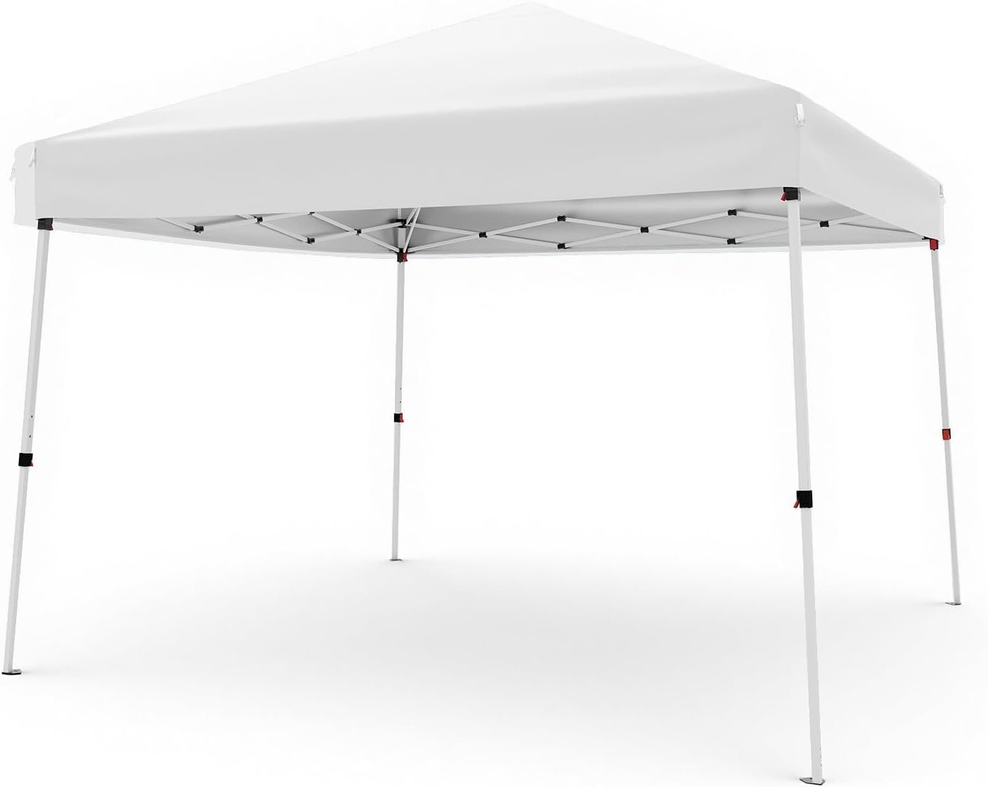 10x10ft Pop Up Canopy Tent with Slant Legs – Outdoor Instant Gazebo Shelter, UV-Resistant Waterproof Cover, Adjustable Height, Carrying Bag – 8x8ft Shade for Patio, Beach, Garden, Events