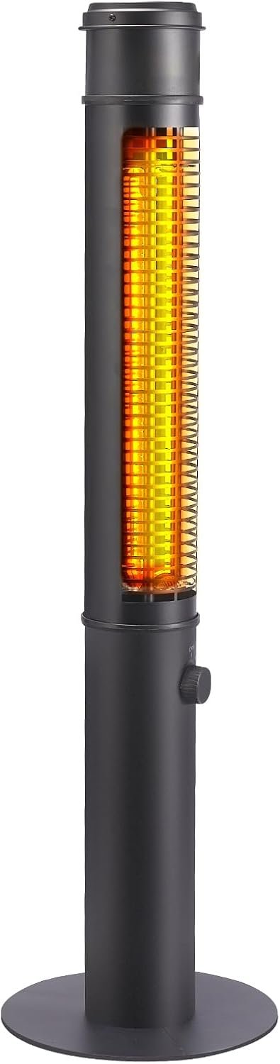 Electric Outdoor Heater for Patio, 1500W 40″ Large Standing Space Infrared Heaters for Indoor Outdoor Use, Carbon Fiber Radiant Tower Heater for Yard, Garage, Home