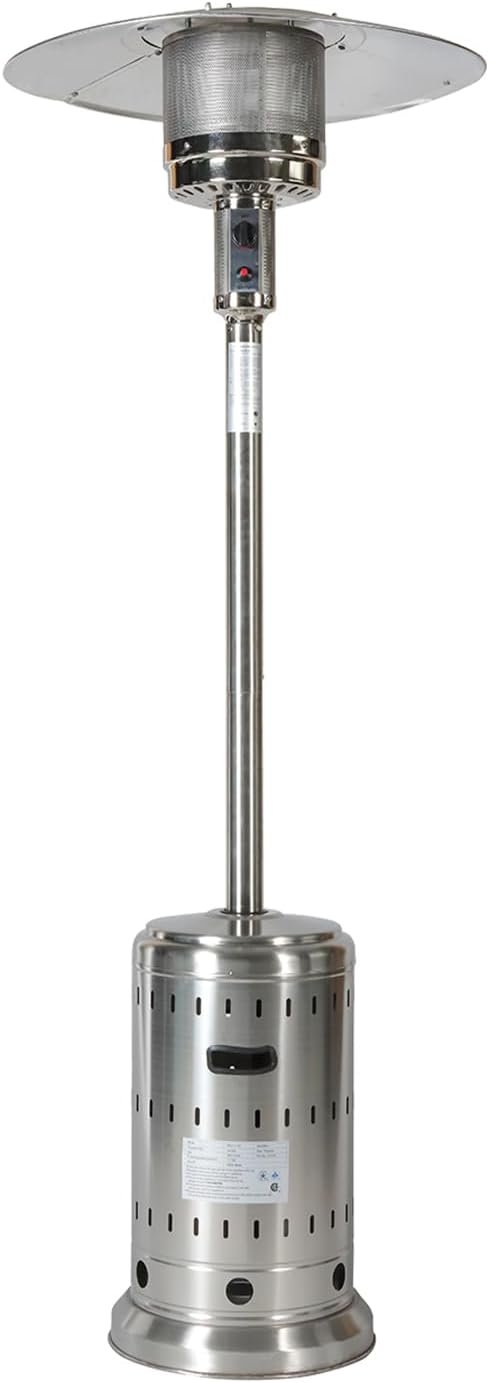 INWAY Outdoor Heater, 48,000 BTU， Outdoor Propane Patio Heater with Wheels and Cover, Stainless Steel Burner for Outdoor Use,Party,Backyard,Garden