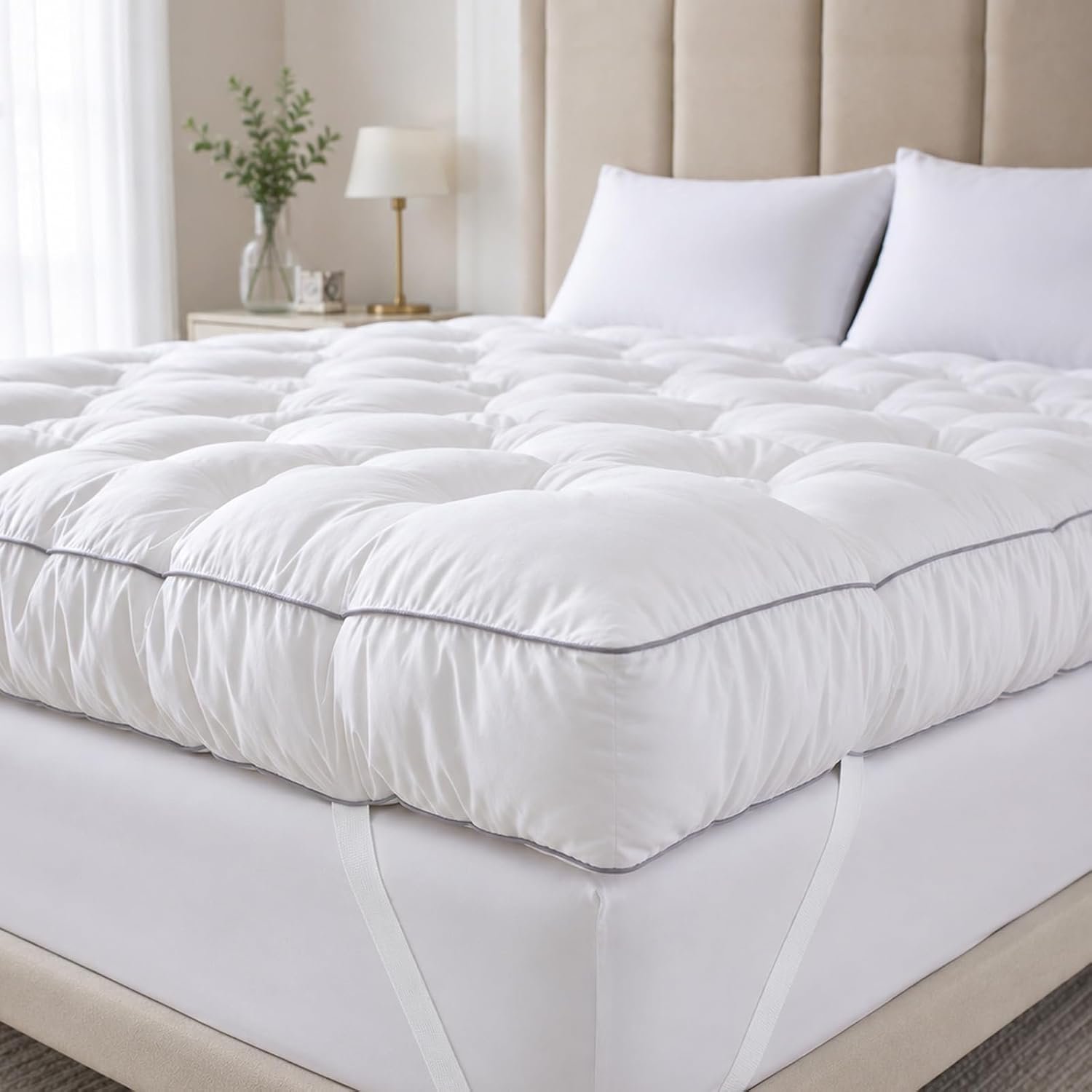 SHOUREN 5 Inch Memory Foam Mattress Topper Queen for Back Pain Relief, Extra Thick Gel Memory Foam Bed Topper, Soft Fluffy Supportive Pressure Relief Mattress Pad, 80″x60″