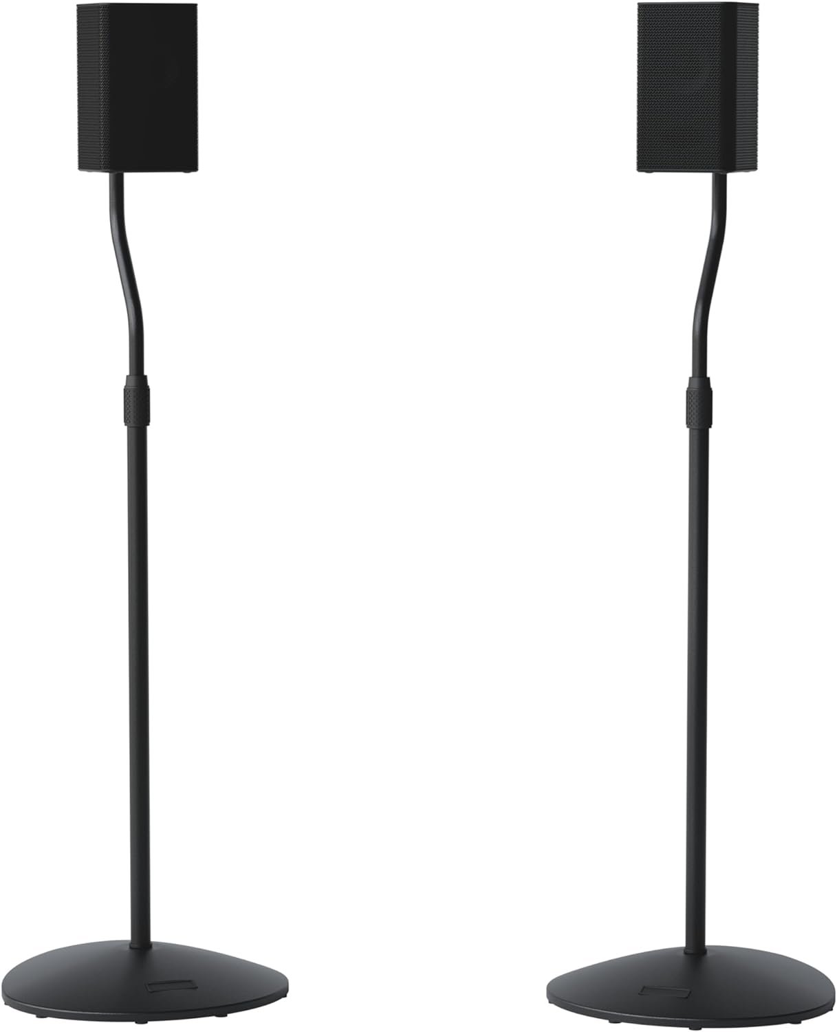 SANUS Speaker Stands Pair for Satellite & Bookshelf Speakers up to 3.5lbs – 10” Height Adjustment – Includes L-Shaped Bracket & Keyhole Adapter for Compatibility – Easy DIY Assembly