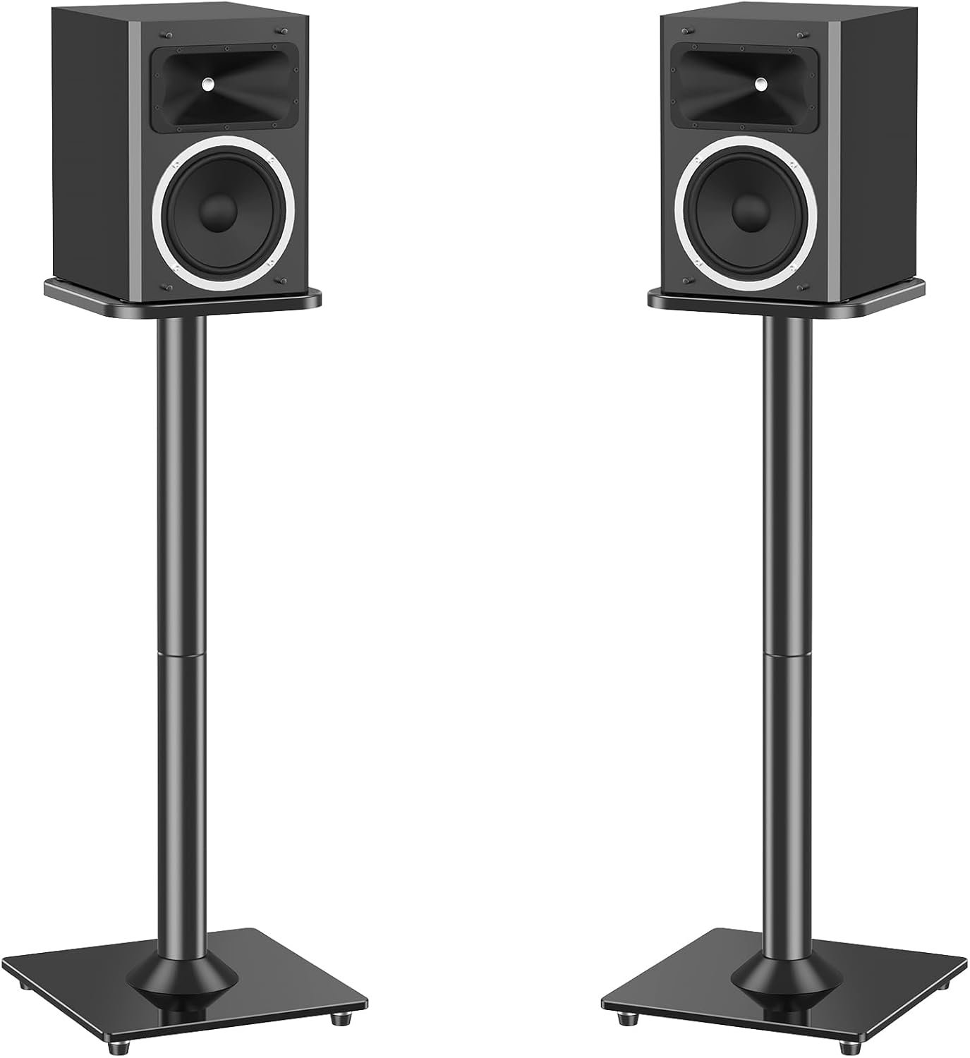 MOUNTUP Universal Speaker Stands Pair for Surround Sound Home Theater, 31″ Height Floor Speaker Stands Max 22LBS, Bookshelf Studio Satellite Speakers Fit Klipsch Polk Yamaha, Non Slip Pad Easy Install