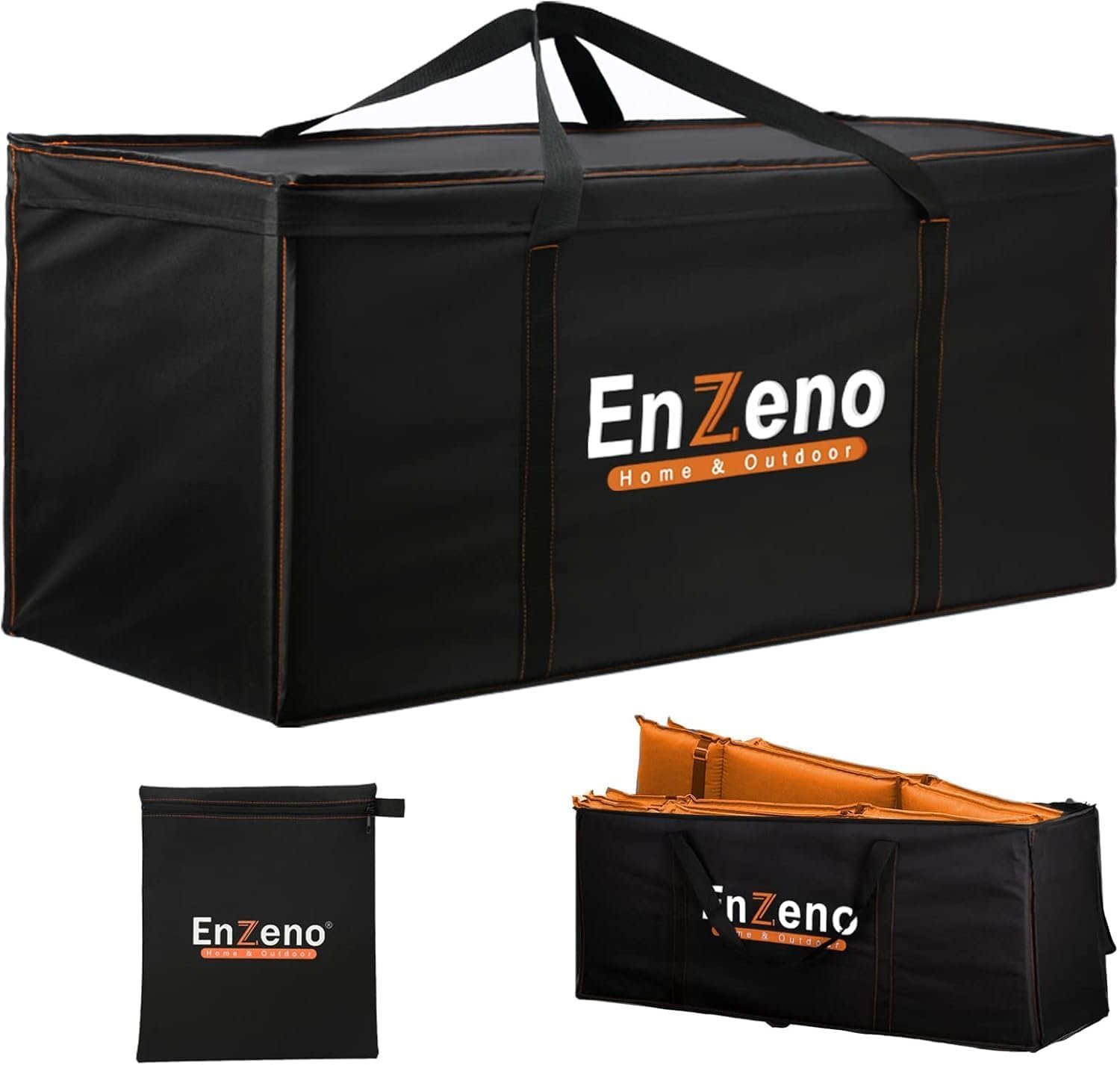 Enzeno Outdoor Cushion Storage Bag Waterproof,Extra Large Outdoor Sofa Cushion Storage Bag with Handle and Zipper,420D Oxford Fabric Anti-UV Patio Christmas Tree Storage Bags(125x40x50cm)
