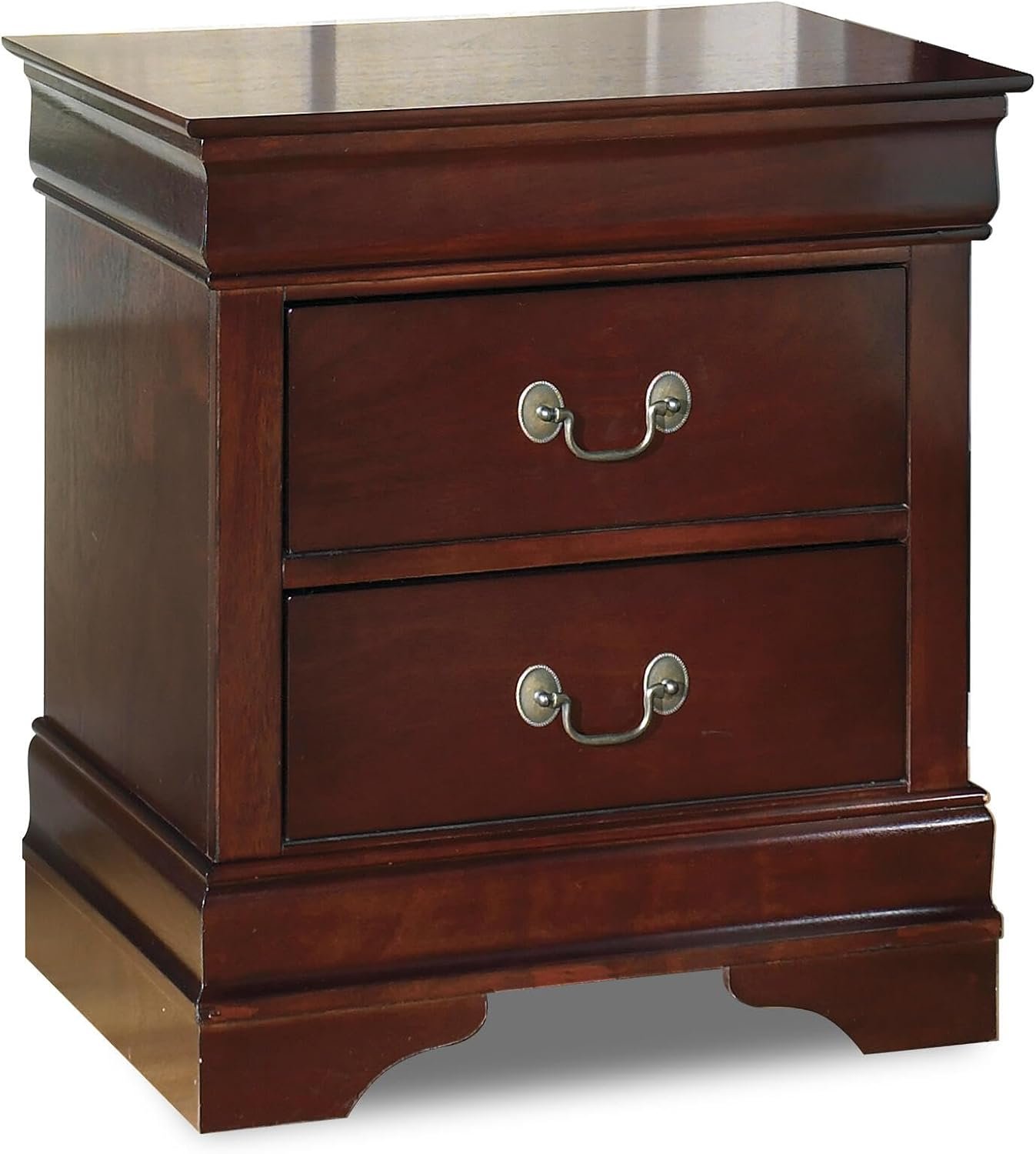 Signature Design by Ashley Alisdair Traditional 2 Drawer Nightstand, 23.75″ Tall, Dark Brown