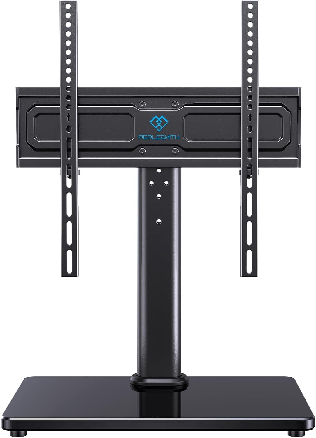 PERLESMITH Universal Swivel TV Stand for 24-60 inch TVs up to 99 lbs, 12 Height Adjustable Table Top TV Stand, TV Base Stand with Tempered Glass Base, Max VESA 400x400mm, PSTVS33