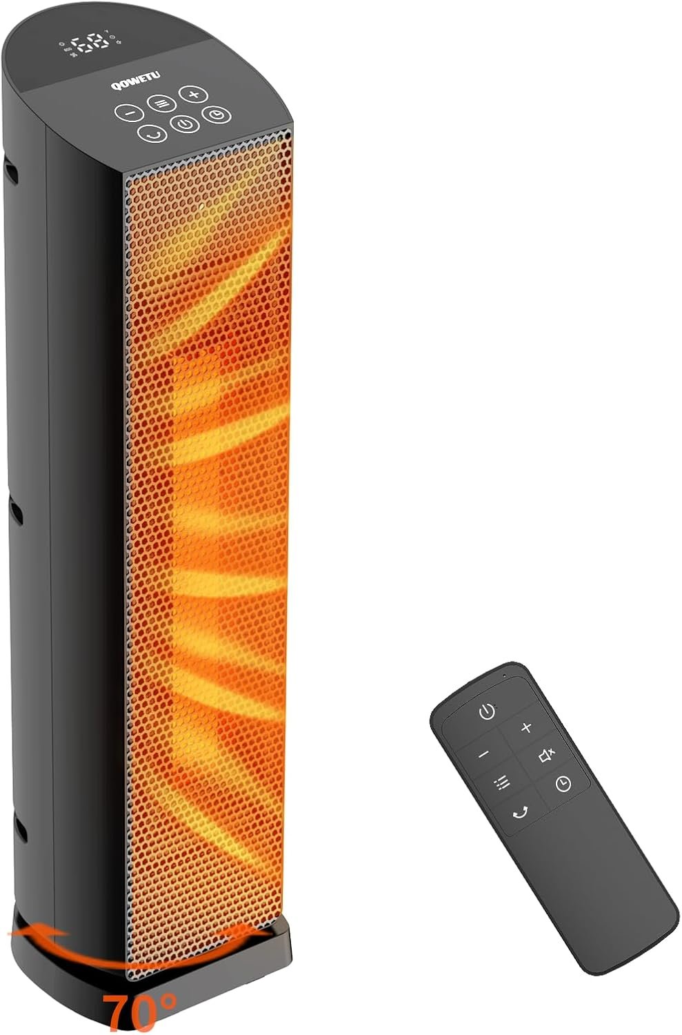 Space Heater for Indoor Use – 24 inches 1500W Ceramic Heater with Remote Control, 12 Hour Timer, Oscillation, LED Display, for Bedroom Office Indoor