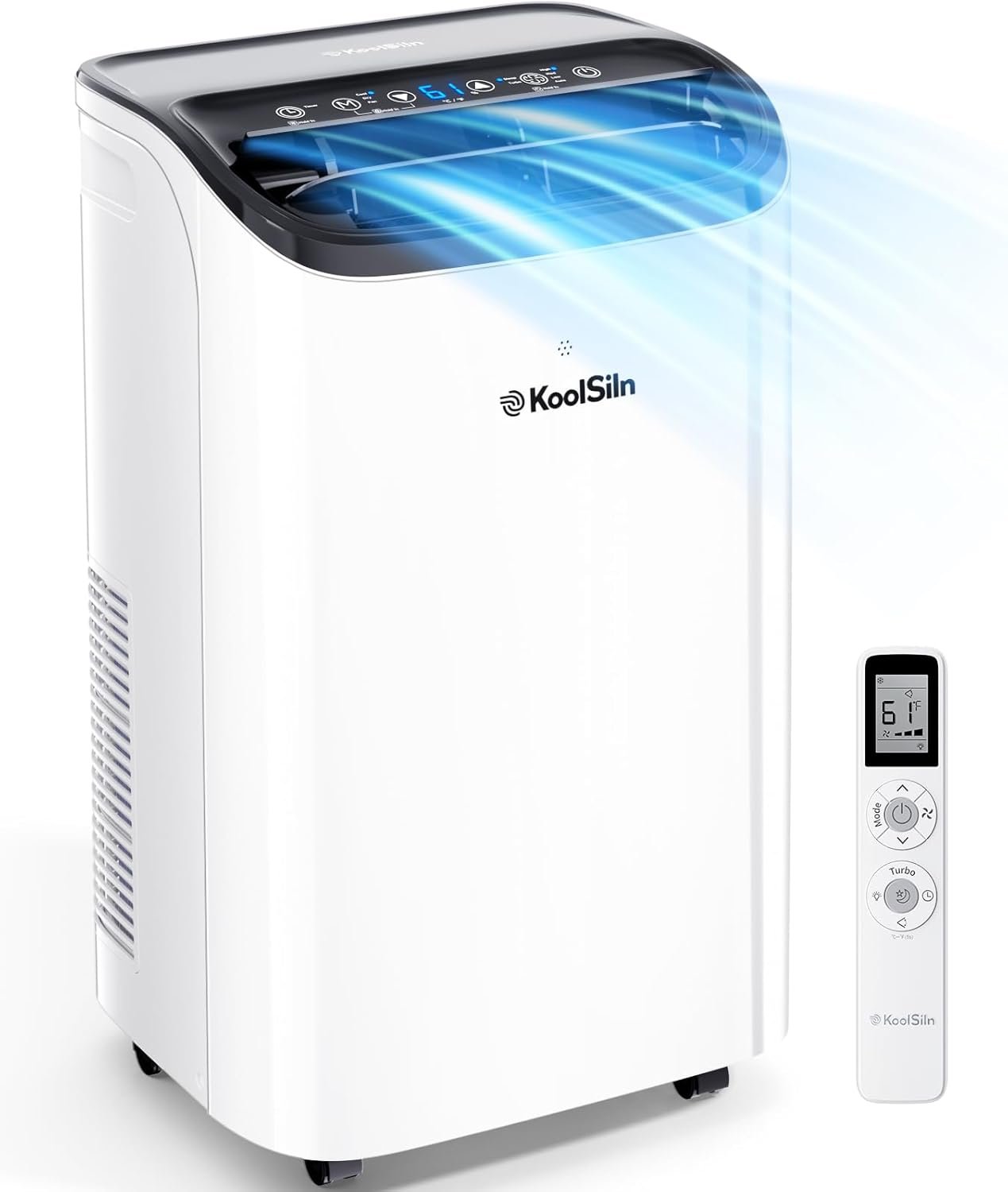 14,000 BTU Portable Air Conditioner with WiFi & Remote Control, Cools Up to 700 Sq.Ft, Auto-Evaporation Low Noise Portable AC Unit for Large Room, Office, Garage, Bright White