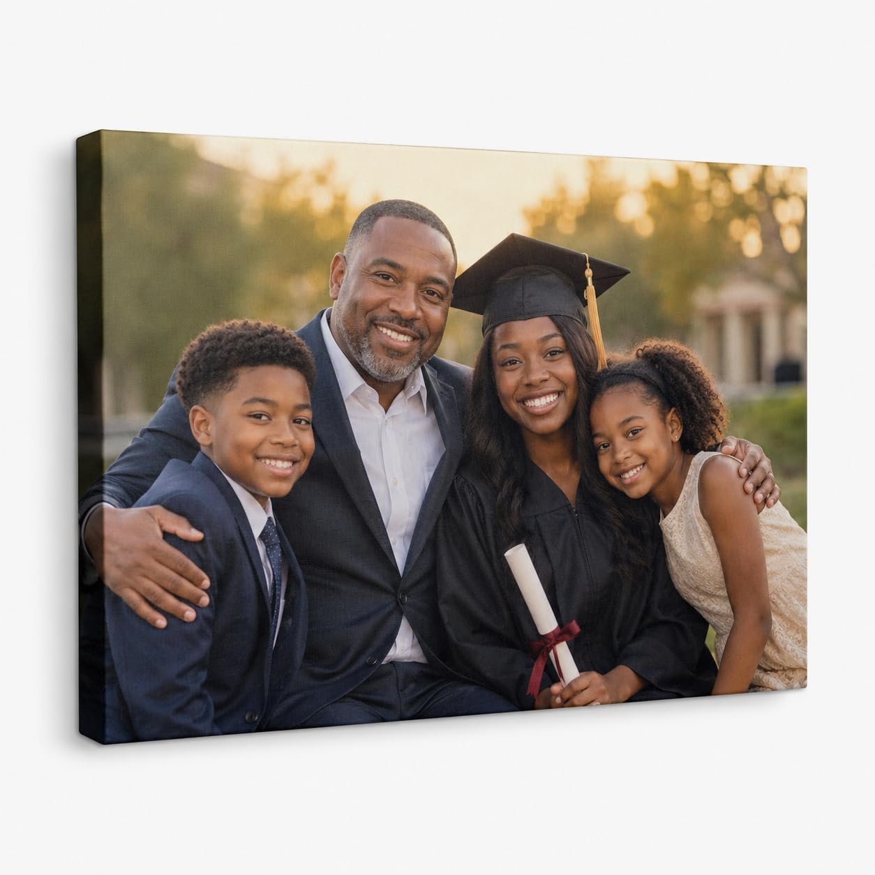 Custom Canvas Prints Personalized with Your Photo for Graduation & Fathers Gifts, Ships Next Day Ready to Hang, Made in USA – Ideal for Wedding, Baby, Family & Pet Memorial Gift (Framed 24×36 Inch)