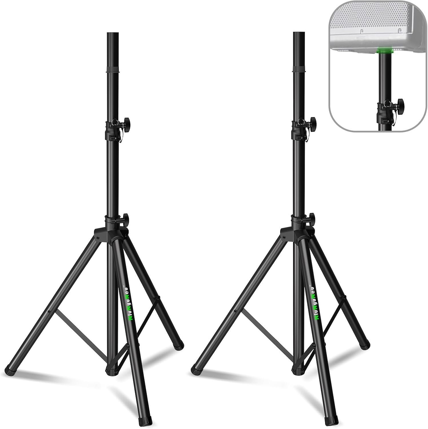 Pair of Speaker Tripod Stands Height Adjustable from 43.7” to 70.8” PA DJ Party Tripod Speaker Stand 35mm Compatible Insert