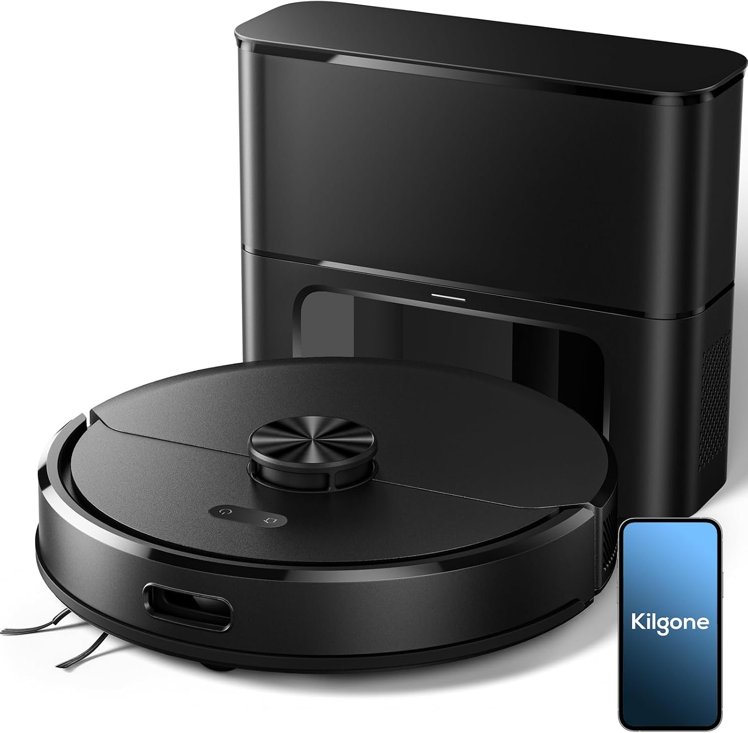 Kilgone Robot Vacuum and Mop Self-Emptying, 6000Pa No-Tangle Suction, LiDAR Multi-Floor Mapping, 90-Day Hands-Free, App, Alexa & Google Assistant for Pet Hair, Carpet & Hard Floor