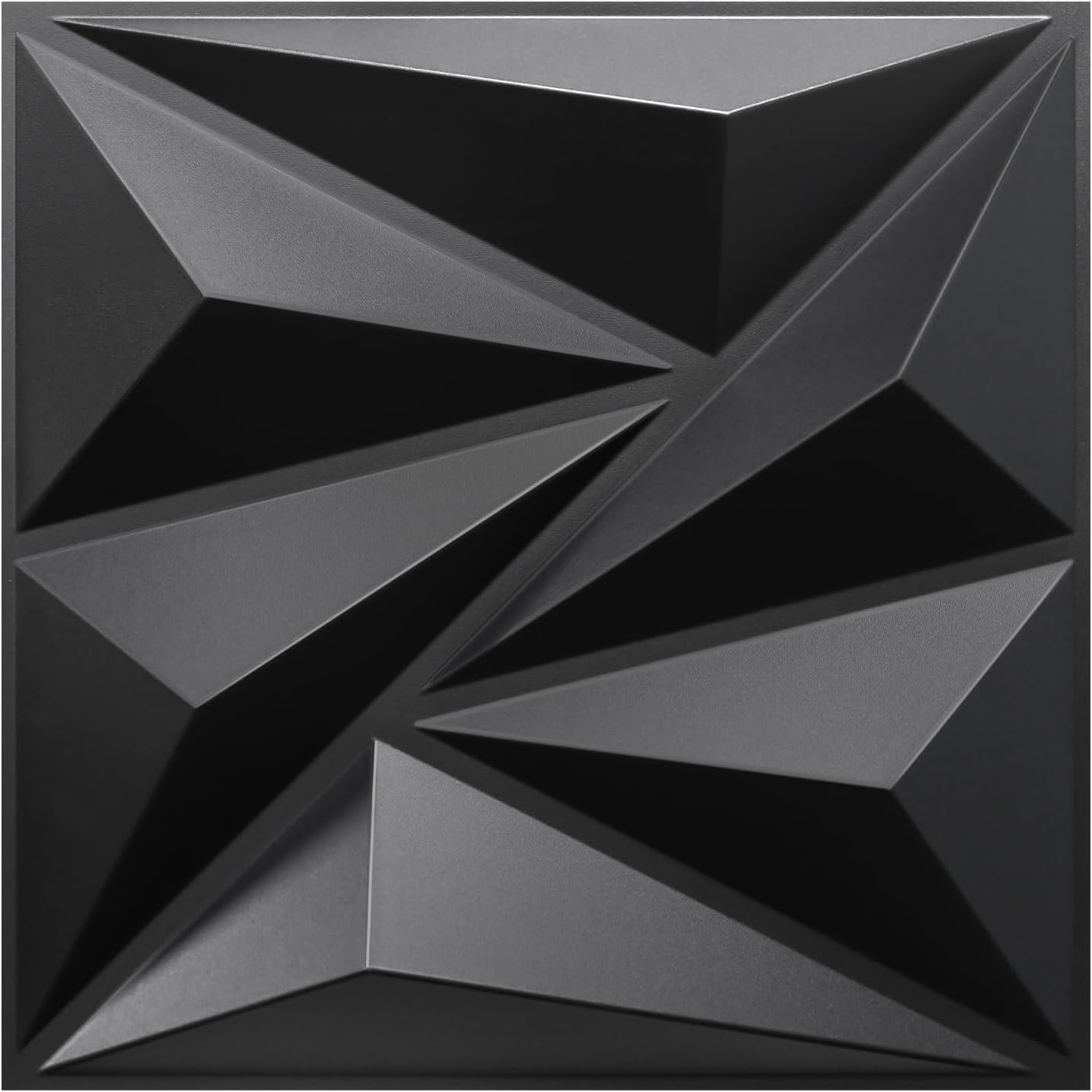 STICKGOO 3D Wall Panels for Interior Wall Decor, Black Diamond Design Accent Wall Panels, 12”x12” Modern Decorative Wall Panels for Living Room, Lobby, Office, 33 Pack