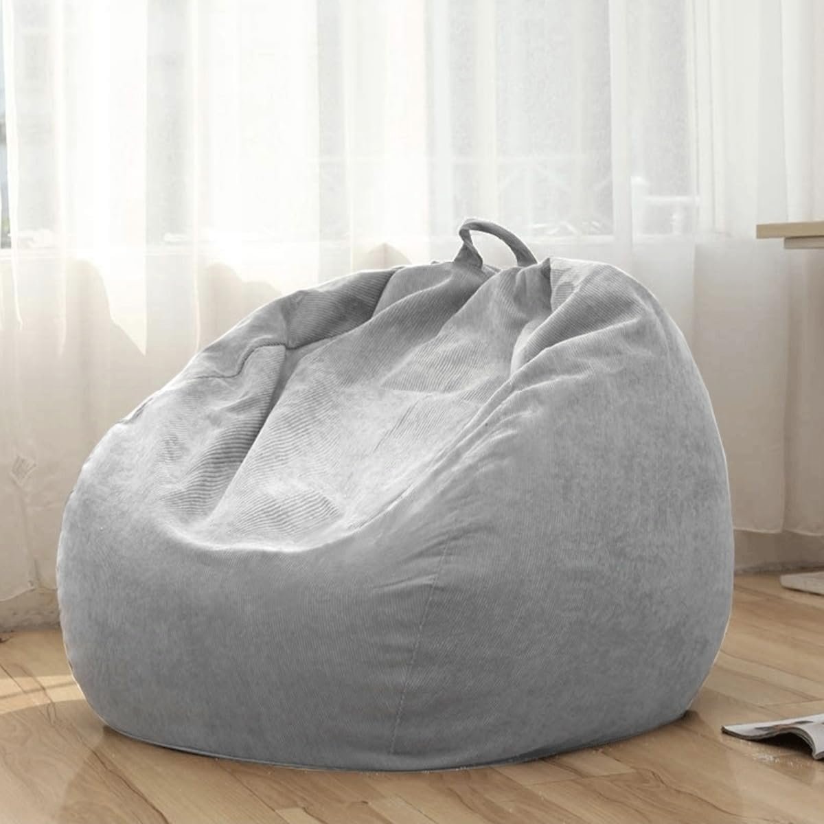 Homdox Bean Bag Sofa Without Filler, DIY Bean Bag for Home Livingroom Bedroom (Filler Not Include), Gray