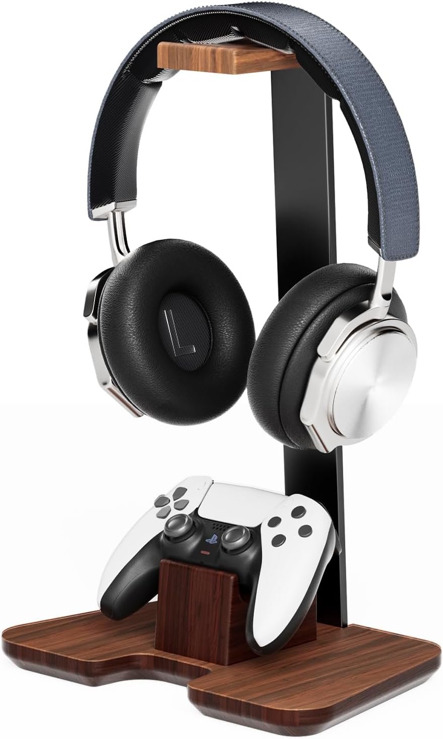 Controller Stand Wood Headphone Stand for Desk Gaming Desk Accessories Controller Holder for Gaming Equipment Headset Holder Gift for Father,Son,Husband,Boyfriend