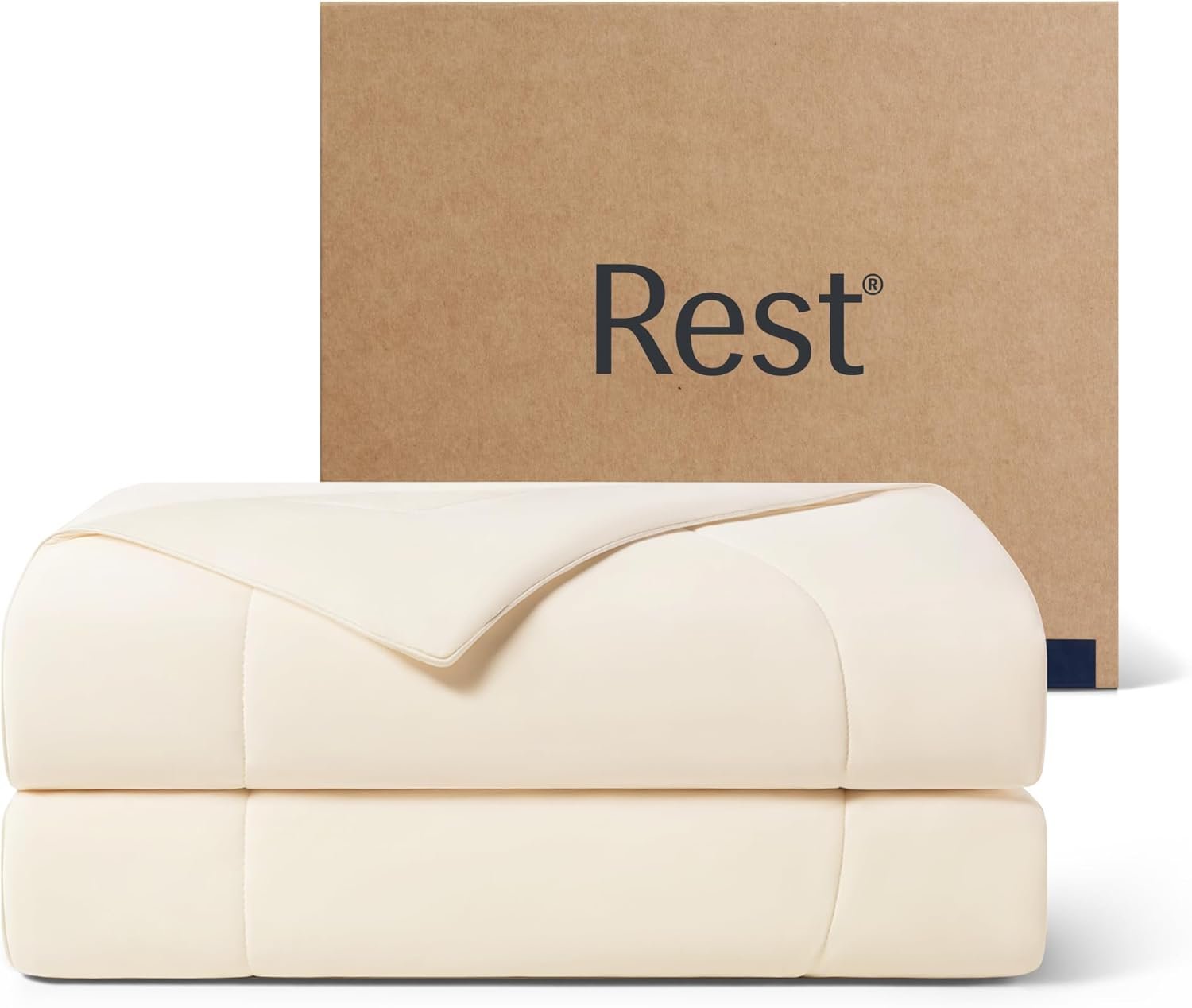 REST® Evercool® Cooling Comforter, King/Cali King, Blanket for Hot Sleepers, All Season Bedding to Keep Cool for Night Sweats, Breathable Lightweight Blanket, 106×90 Inches, Snow Ivory