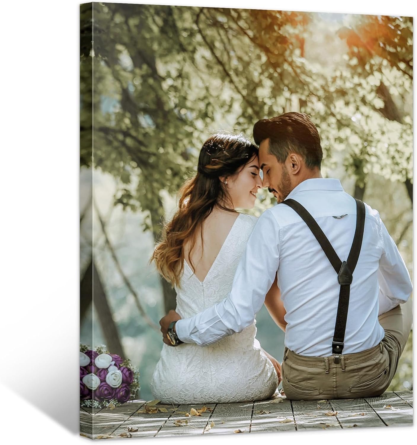 WEGA Custom Canvas Prints with Your Photos (Framed 8X10) Upload Your Image/Photo-Customized Personalized Photo Gifts to Canvas,Wall Art Canvas Printing Christmas Gifts for Pets Family Baby Wedding