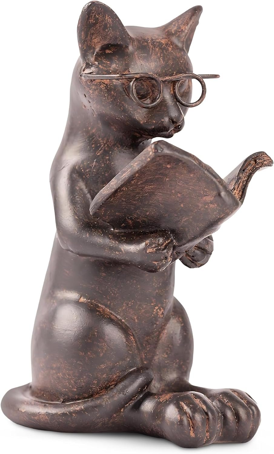 Young’s Inc Cat Figurine – Cute Cat Statue – Whimsical Cat Decor for Cat Lovers, Collectibles and Meditation Decor – Cat with Eye Glasses – 4” L X 3” W X 5” H