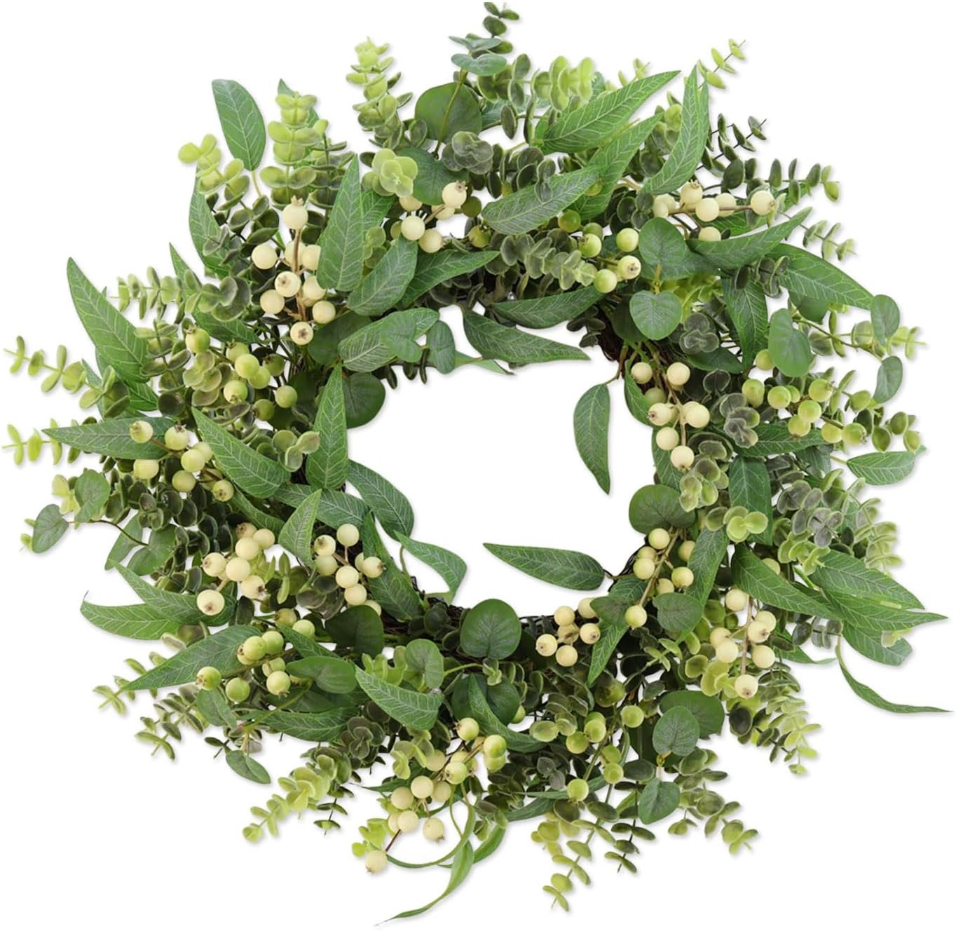 Green Eucalyptus Wreaths for Front Door,22 Inch Artificial Spring Summer Winter Wreath with Berry,Eucalyptus Leaves for Indoor Outdoor Wall Porch Festival Farmhouse Home Holiday Decor.