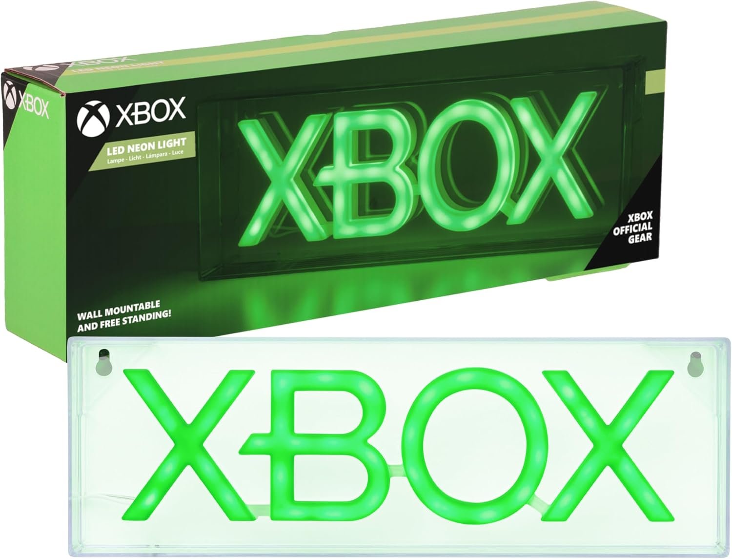 Paladone Xbox LED Neon Light, Free Standing or Wall Mountable Gaming Desk Accessories, Game Room Decor & Gift for Gamers, 11.7″ Wide