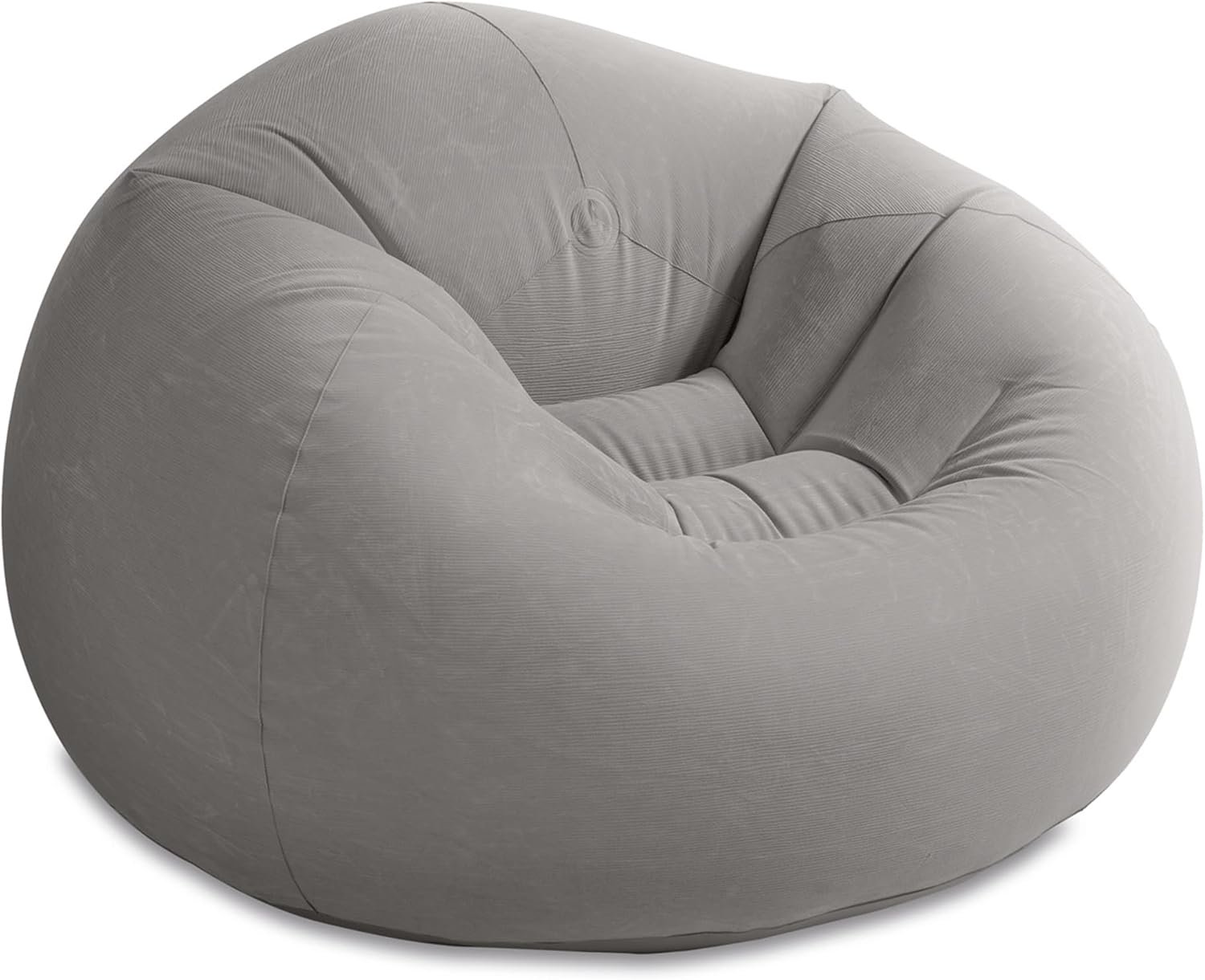 INTEX 68579EP Beanless Bag Inflatable Lounge Chair: Corduroy Textured Flocking – Durable Vinyl – Folds Compactly – 220lb Weight Capacity – 45″ x 45″ x 28″