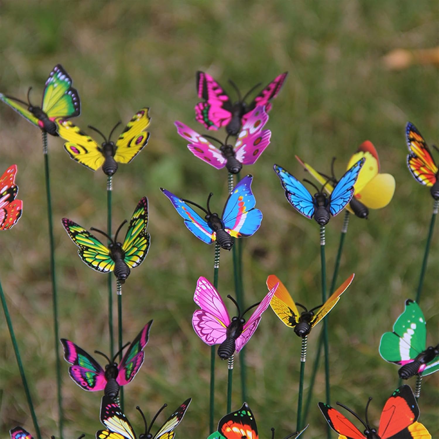 10PCS Garden Stakes Butterfly Garden Stakes Colorful Decorative Sturdy Sticks for Home Indoor Outdoor Yard