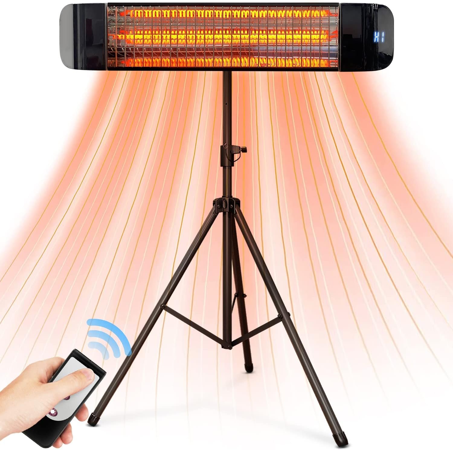 Paraheeter Electric Outdoor Heater, Infrared Patio Heater for Outdoor/Indoor Use, Wall Mounted/Ceiling/Tripod Infrared Heater Outdoor, 1500W Electric Patio Heater, CSA Certified.