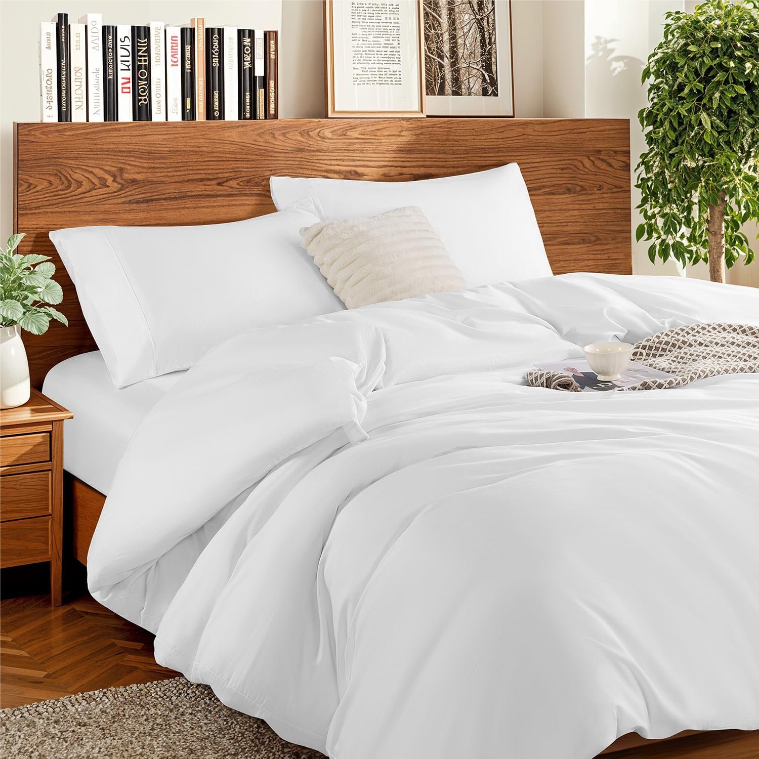 DEITAS 100% Cotton Duvet Covers – 1200 Thread Count, Luxury Egyptian Cotton Comforter Cover, Hotel Bedding Duvet Covers 3 Piece(King,White)