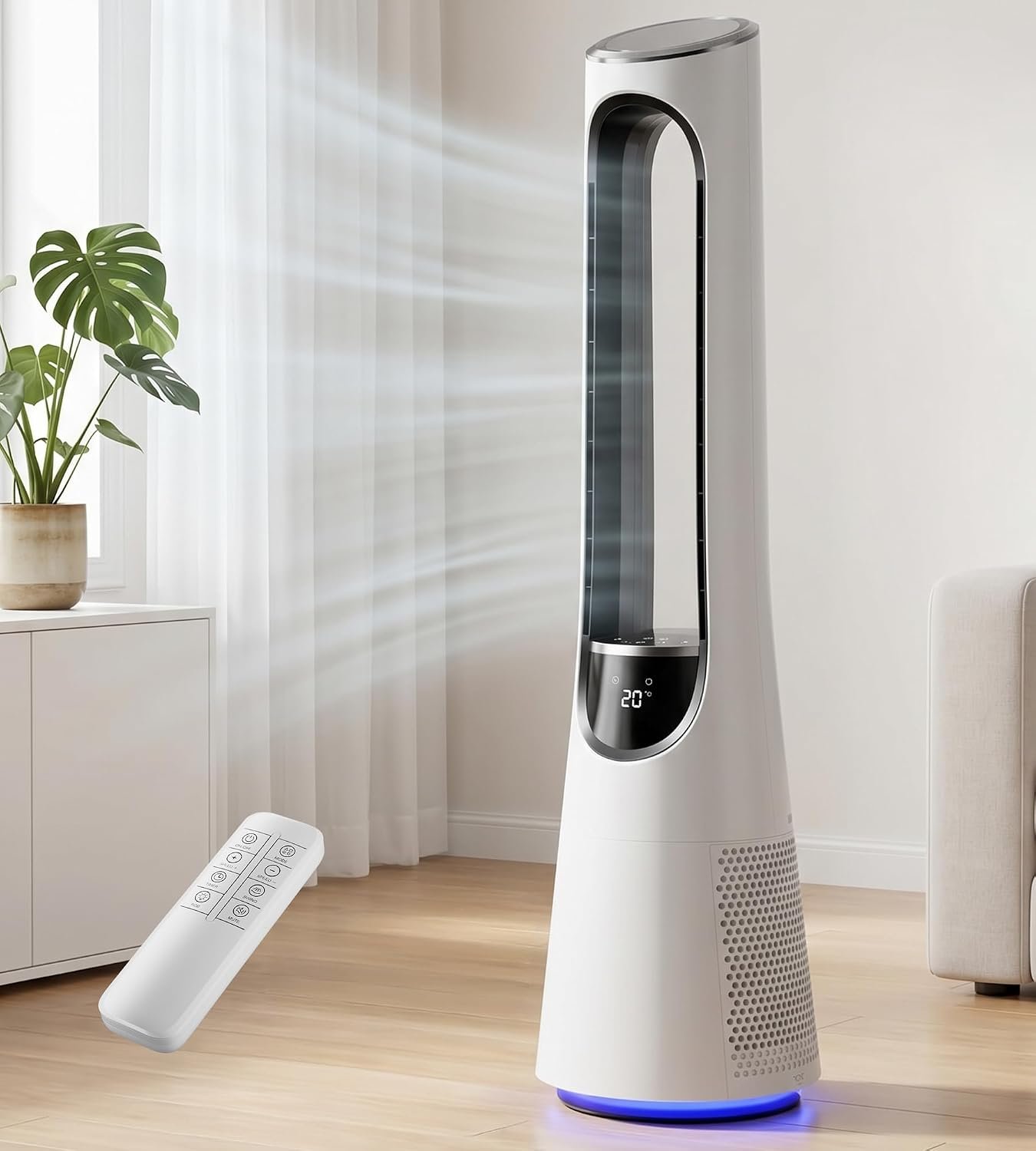 AKIRES 38″ Bladeless Tower Fan, Bladeless Fan