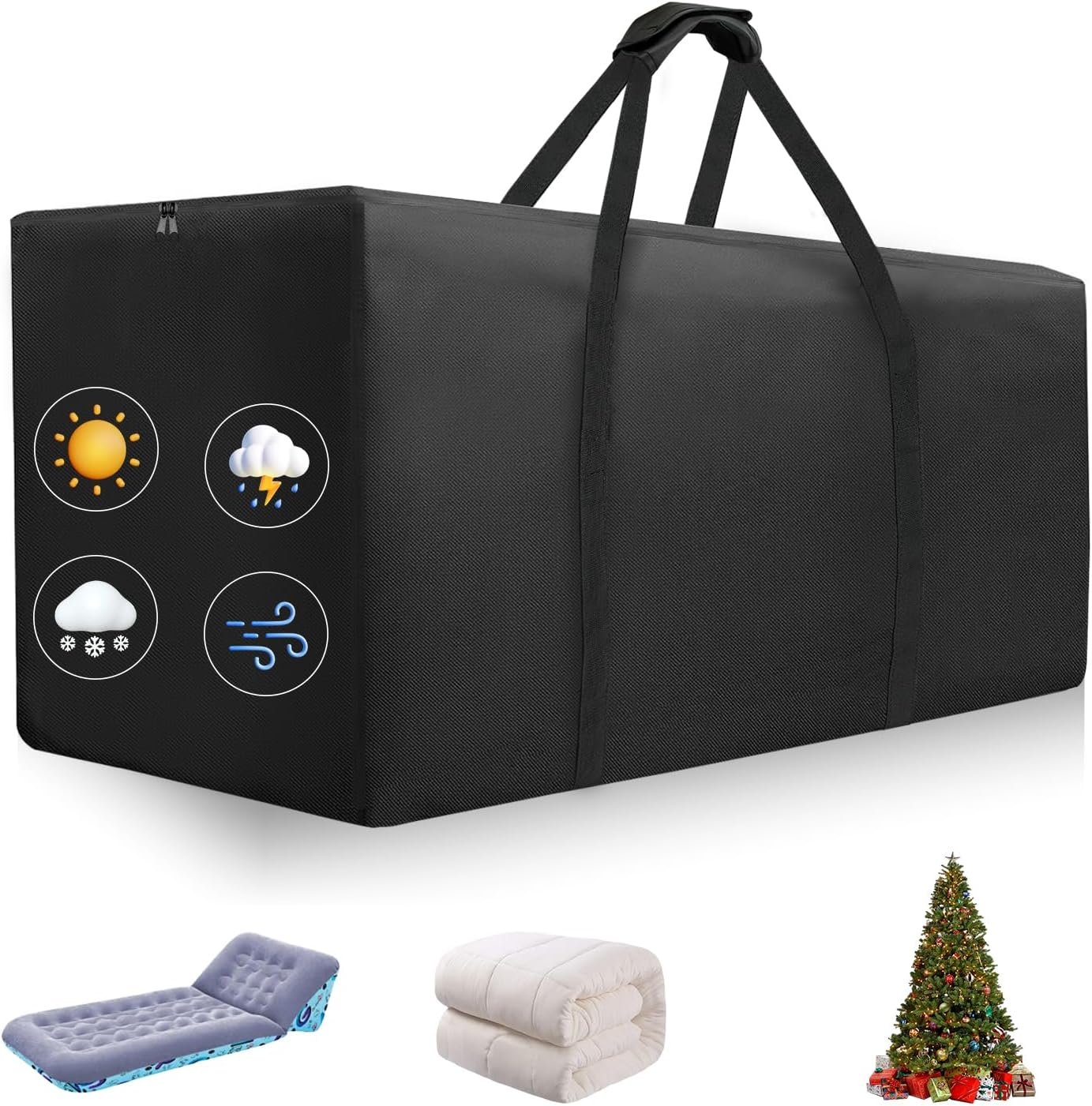Outdoor Patio Cushion Storage Bag – Waterproof Large Patio furniture Cushion Organizer Storage Bag with Handle and Zipper, 55″ L x 24″ W x 24″ H Big Foldable Duffle Cover