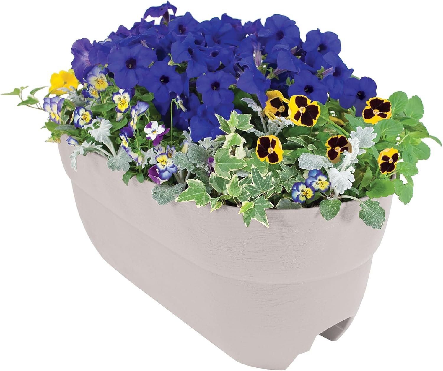 Bloomers Railing Planter with Drainage Holes – 24″ Weatherproof Resin Planter – Polyethylene plastic – White