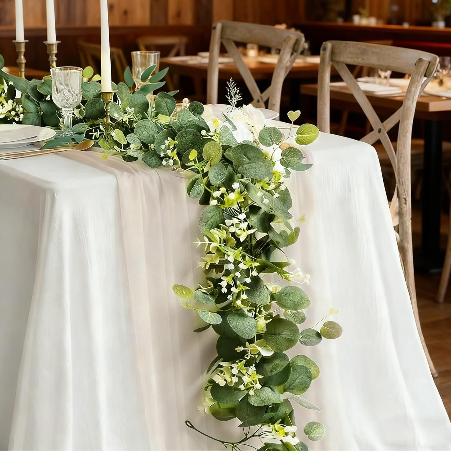 Artificial Eucalyptus Vine – 5.9Ft Long, Lifelike Faux Eucalyptus Garland for Home/Wedding/Party Decoration