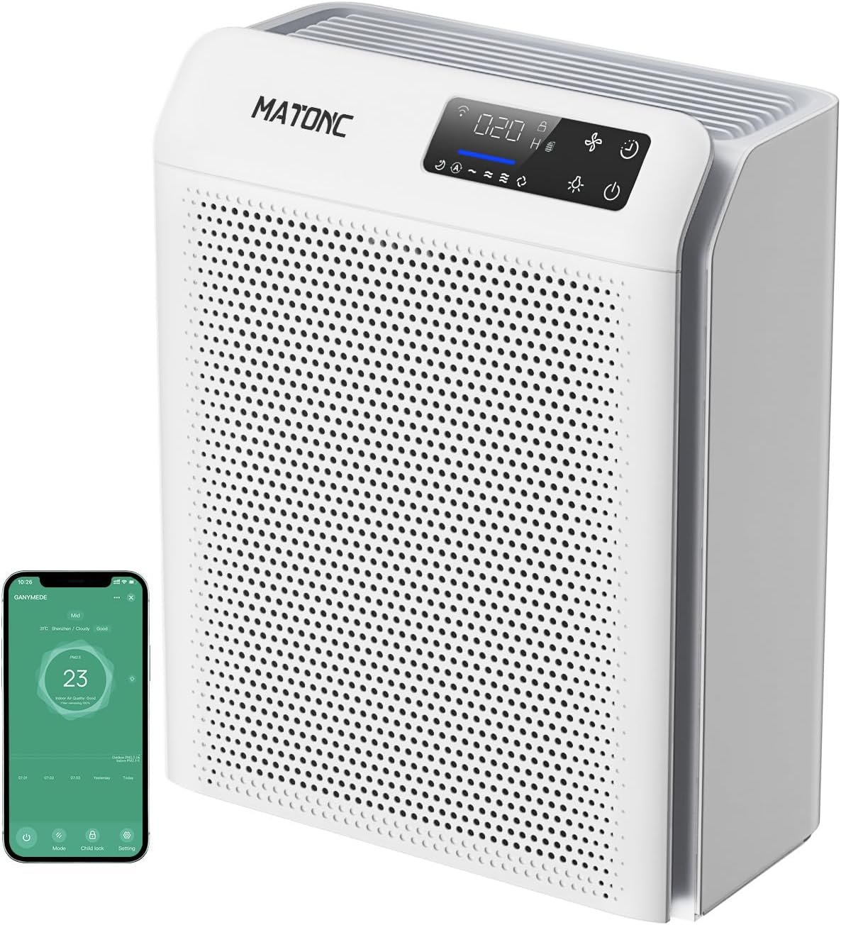 Air Purifiers for Home Large Room Cover Up to 3500 ft² with Smart WiFi APP Control,Powerful HEPA Air Purifier with AQI Display,Ultra-Quiet Sleep Mode,Auto Mode, Air Cleaner for Pet Hair Odors Pollen