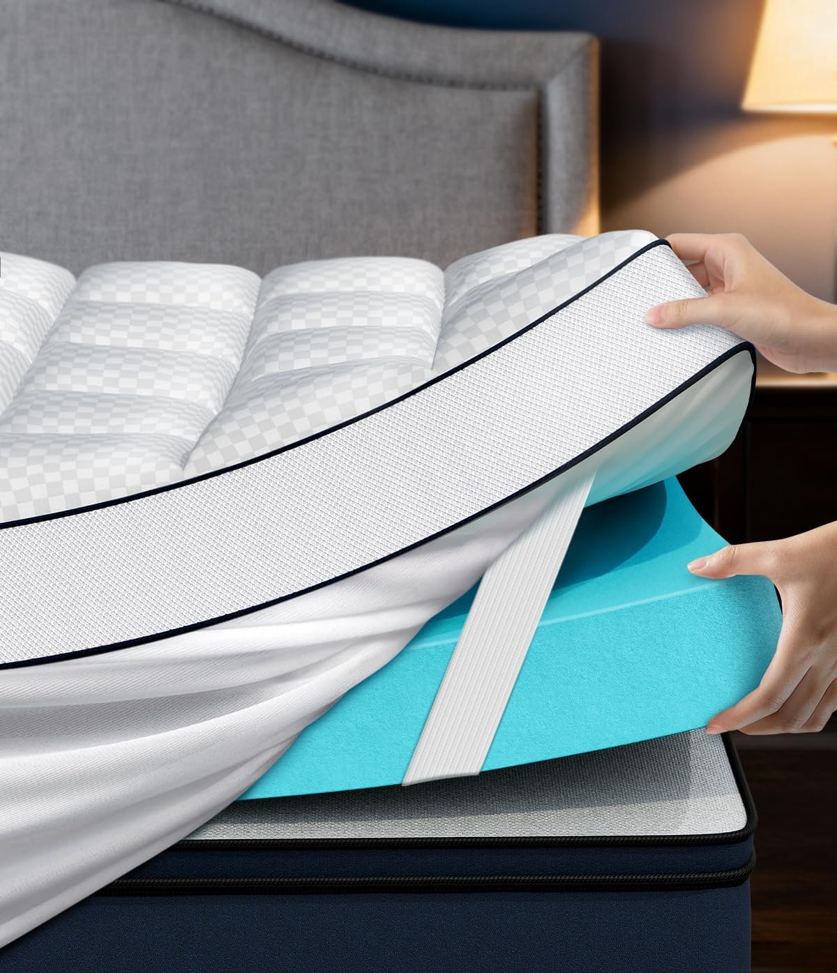 Dual Layer 4 Inch Memory Foam Mattress Topper Queen Size