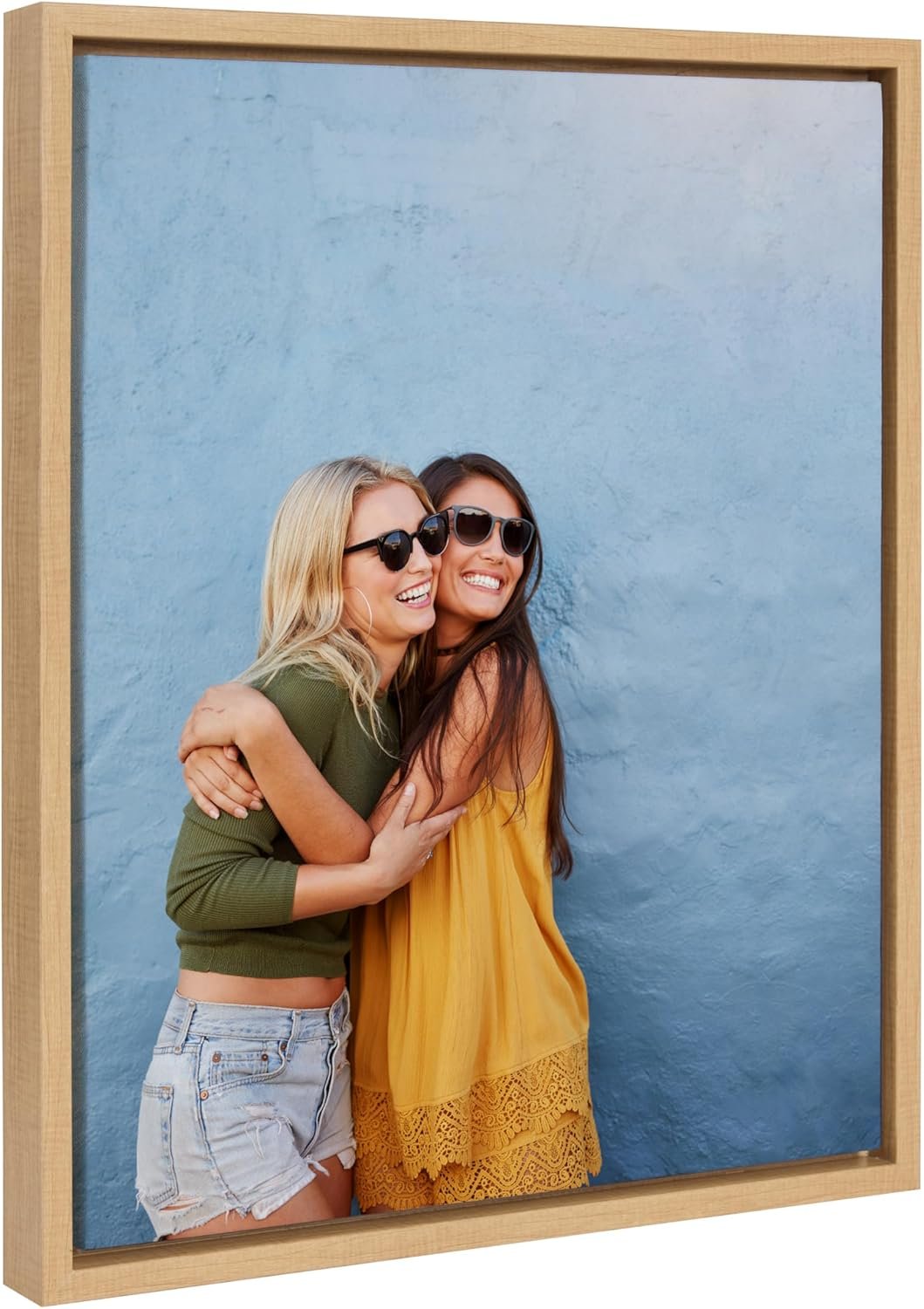 Kate and Laurel Custom Printed Framed Canvas Wall Art, 16×20 Natural, Sylvie Personal Canvas Print with Your Photos for Bedroom or Living Room Gallery Wall Decor | Printed and Hand Framed in the USA
