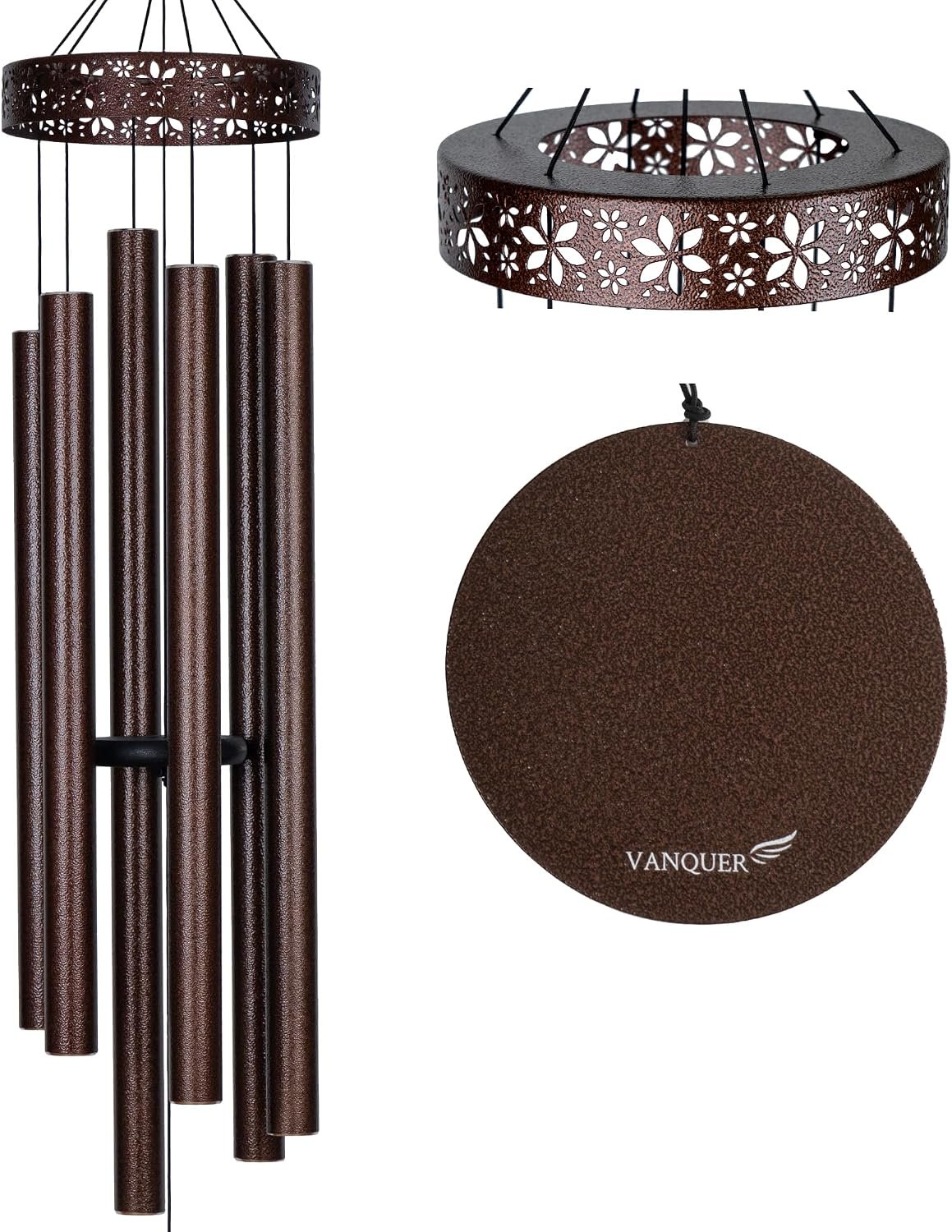 Extra Large Wind Chimes for Outside Deep Tone – 58” Outdoor Clearance, Deep Tone Wind Chimes, Memorial Wind Chime, Sympathy Gift, Patio Yard, Home Décor, Bronze (58″ Bronze)