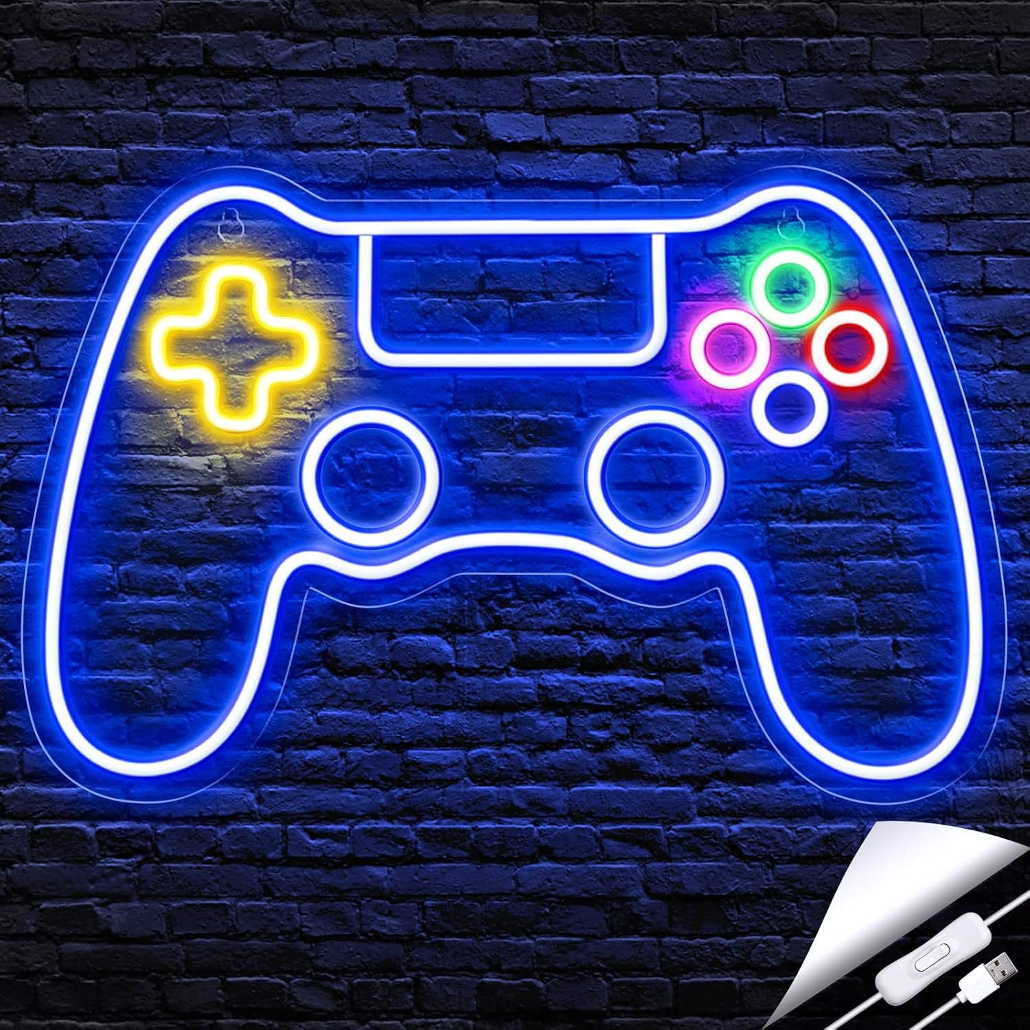 Kavaas Gamer Neon Sign, Game Controller LED Sign for Gaming Room Decor – Game Neon Sign for Teen Boy Room Decor – Best Gamer Gifts for Boys, Kids