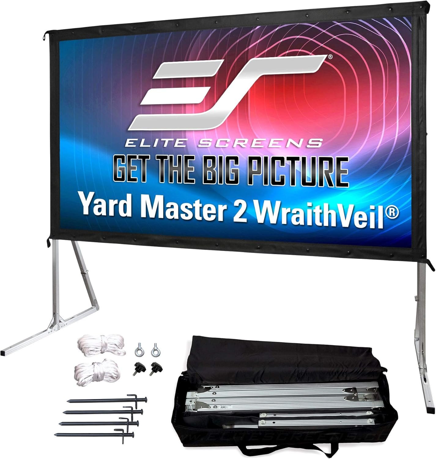 Elite Screens Yard Master 2 WraithVeil Projector Screen 180-INCH 16:9 Front and Rear 4K/8K Ultra HD Active 3D HDR Movie Screen, OMS180H2-DUAL