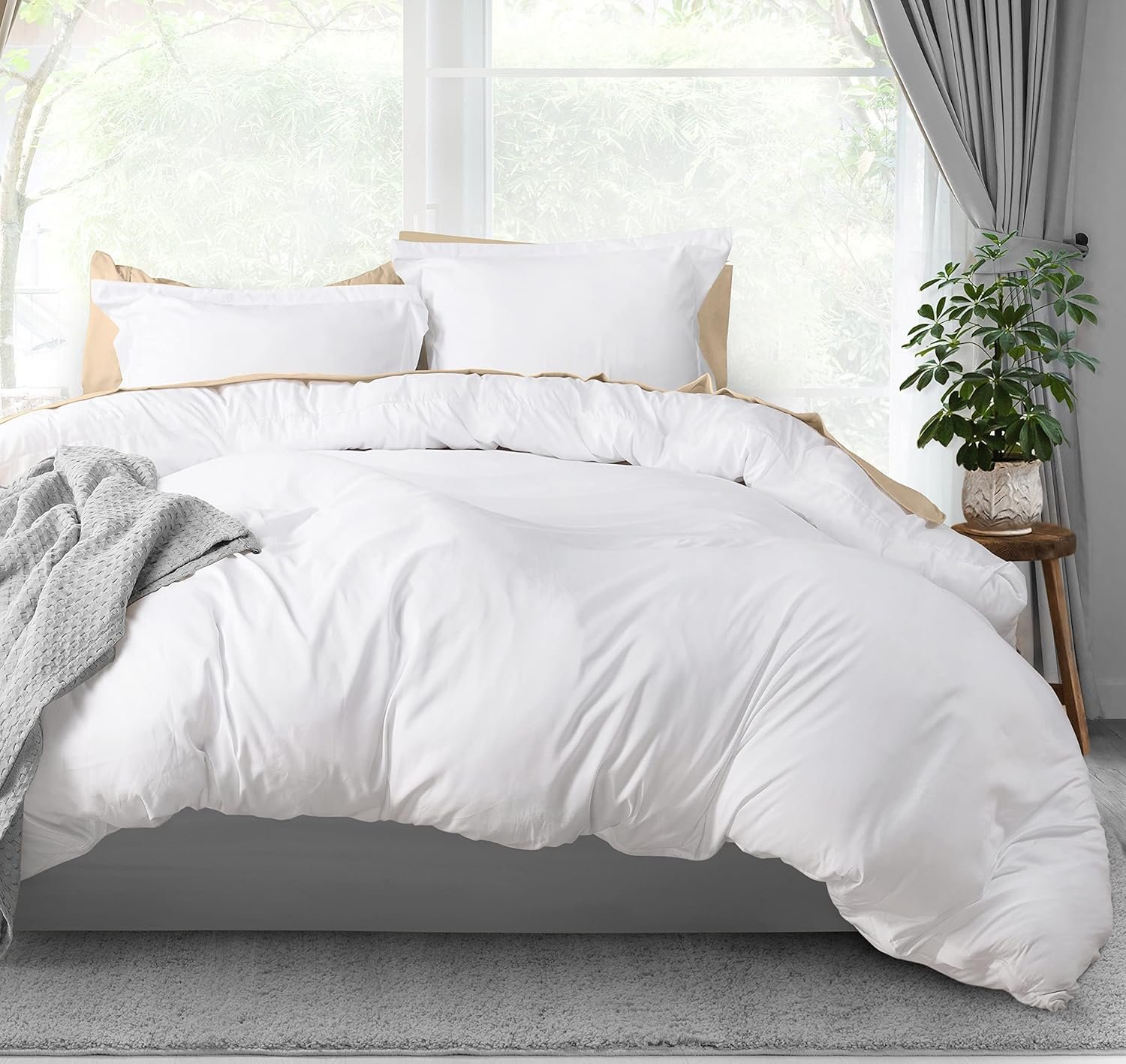 Utopia Bedding Duvet Cover Queen Size – 3 Piece with Zipper Closure – 1 Comforter Cover 90X90 Inches & 2 Pillow Shams 20X26 Inches (Pack of 10, White) Comforter Not Included