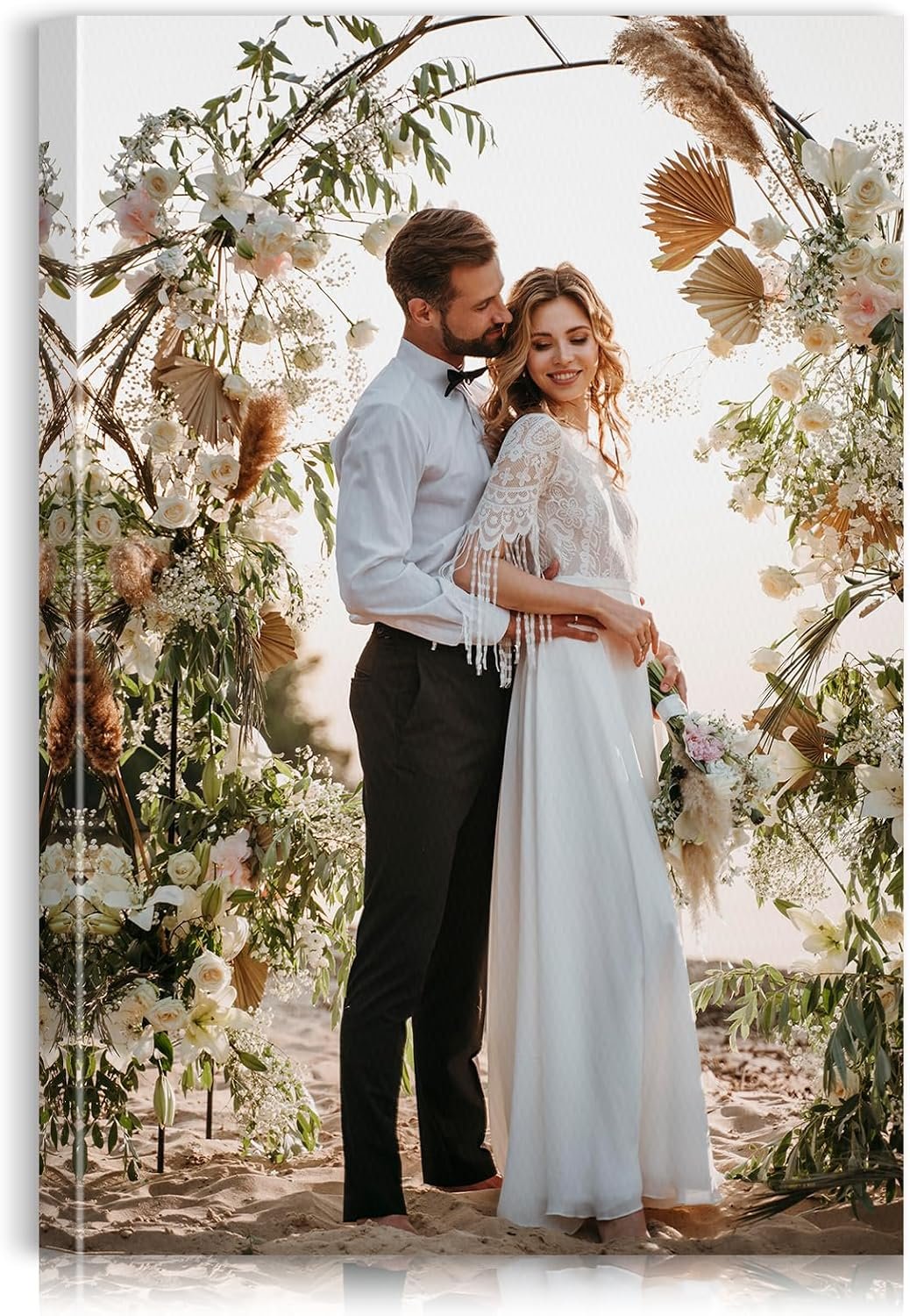 Custom Canvas Prints with Your Photos – Personalized Pictures Print, Customized Photo Gifts, Wall Art Poster Canvas Printing for Wedding, Family, Baby, Pets, Home Office Decor, Wrapped Frame 8×12