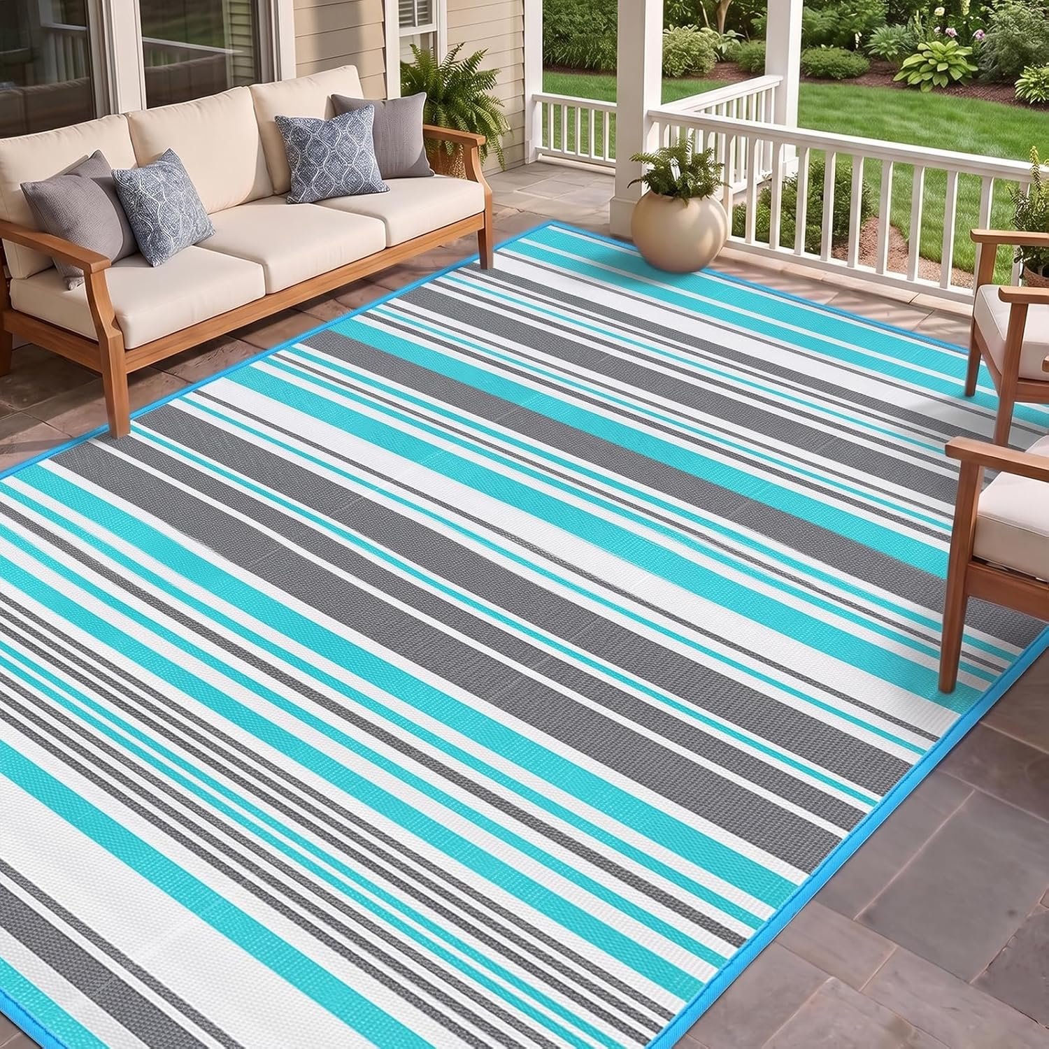 Outdoor Patio Rug Waterproof Camping – Outdoor Plastic Straw Rug Area Carpet Clearance for Outside, Porch, RV Camper, Picnic, Balcony & Backyard, Patio Decor, Clearance