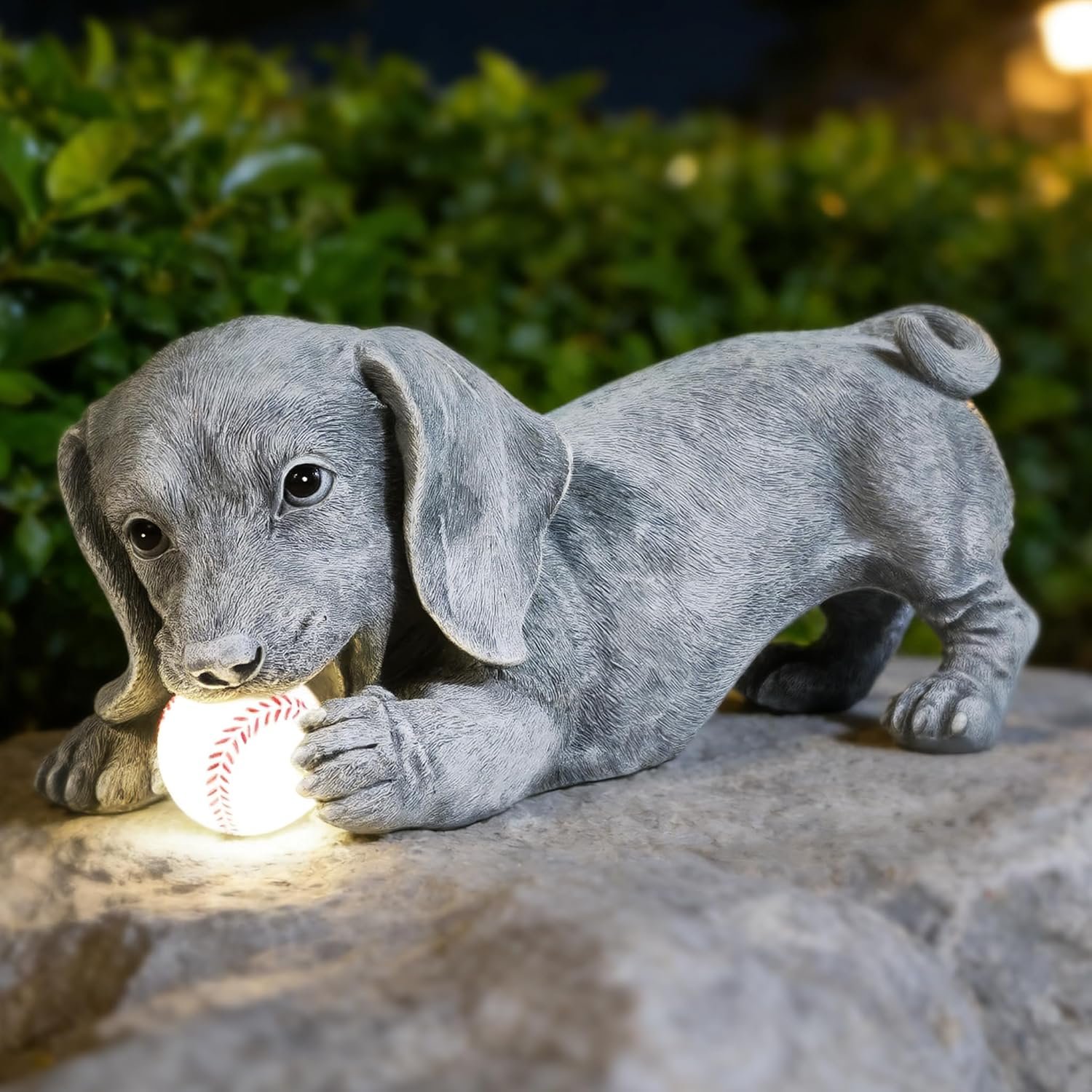Dachshund Solar Garden Statue – Outdoor Yard, Lawn, Patio Weiner Dog Decor – Unique Birthday Housewarming Gift for Mom, Women, Dad, Men