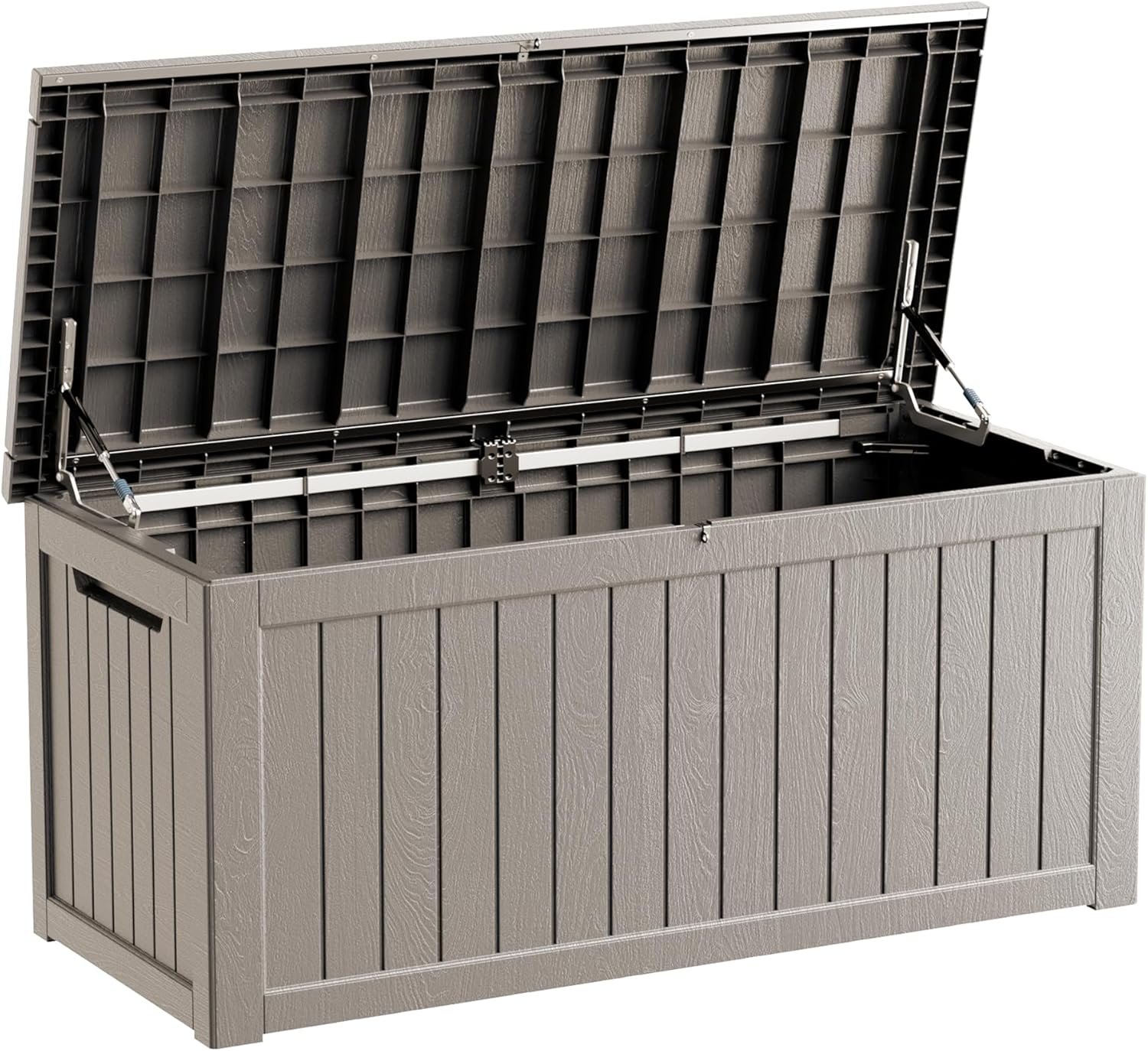 TARKARI 270 Gallon Outdoor Storage Box Waterproof, Resin Deck Boxes with Lockable Lid & UV-Resistant for Patio, Pool, Garden Furniture Cushions & Accessories, Coffee