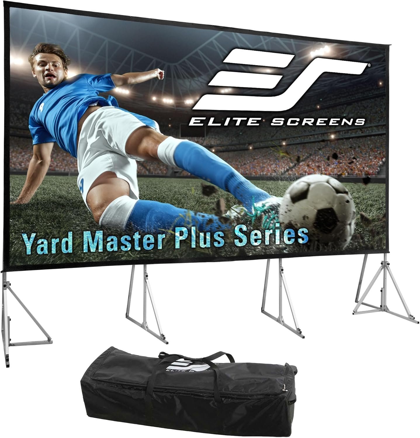 Elite Screens Yard Master Plus, 300-INCH 16:9 Height Setting Adjustable Portable Projector Screen, 4K HD Outdoor Indoor Movie Theater Front Projection, US Based Company 2-Year Warranty, OMS300H2PLUS