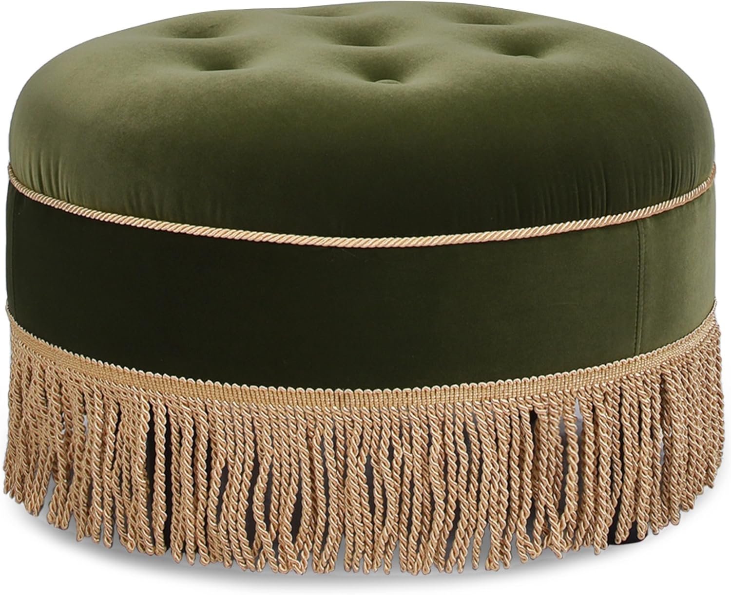 Jennifer Taylor Home Yolanda 24″ Round Upholstered Accent Ottoman, Medium