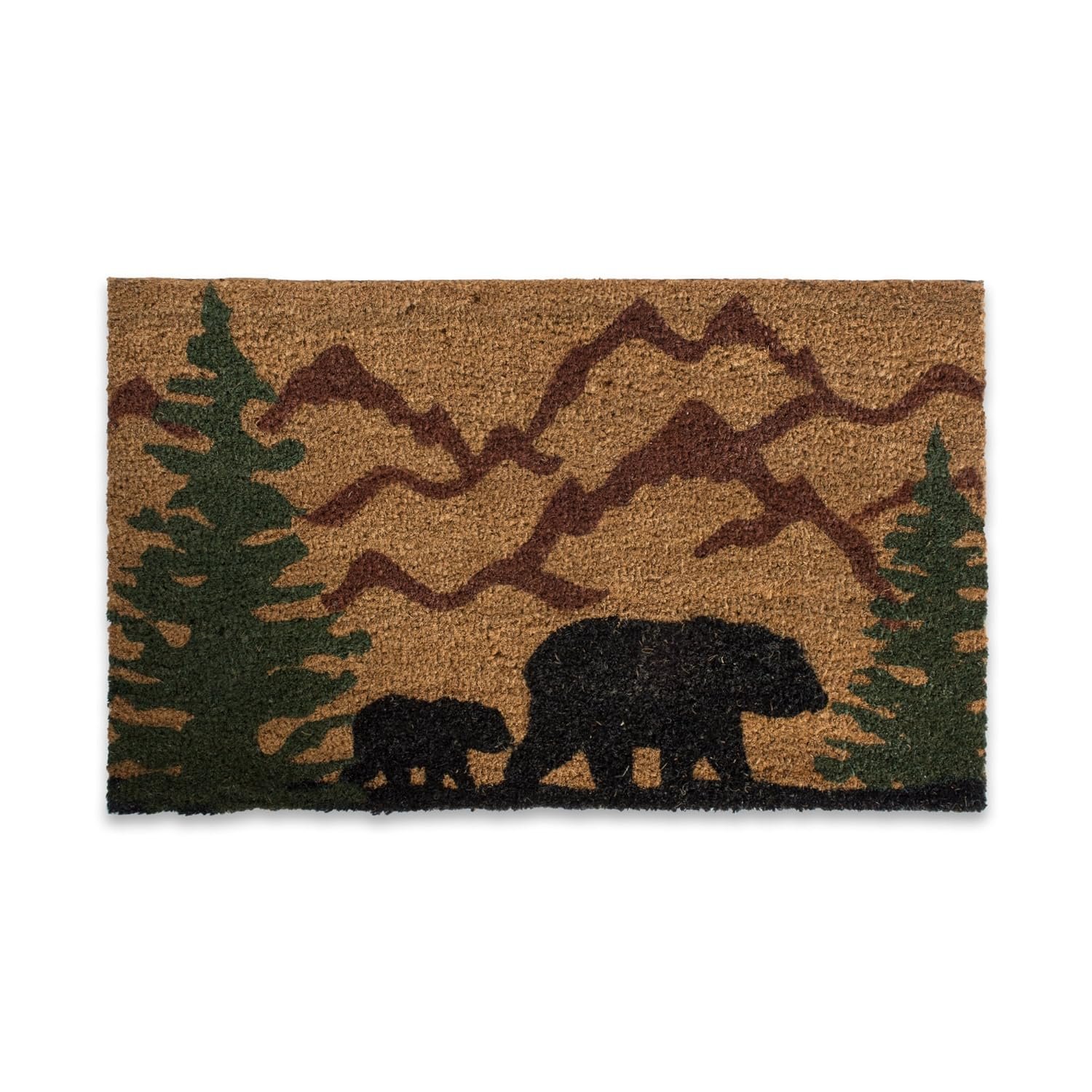 DII Animal Collection Natural Coir Doormat, 17×29, Bear Country